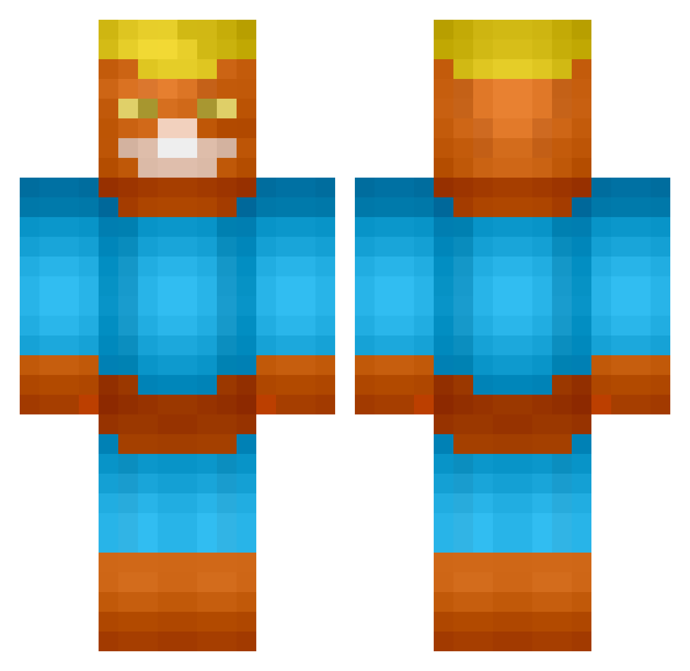 Speedball Minecraft skin, front and back view