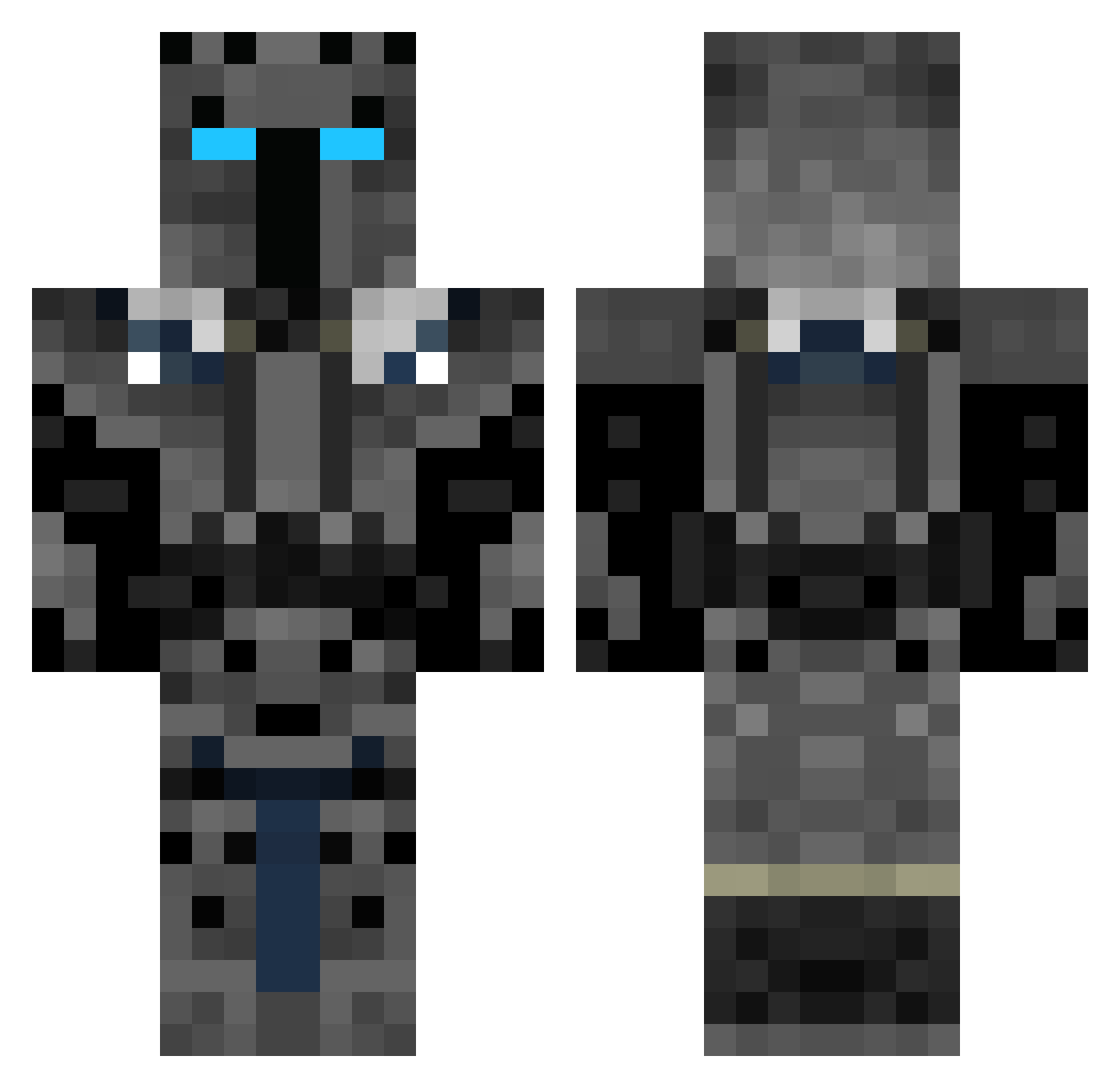 IVXLCDM Minecraft skin, front and back view