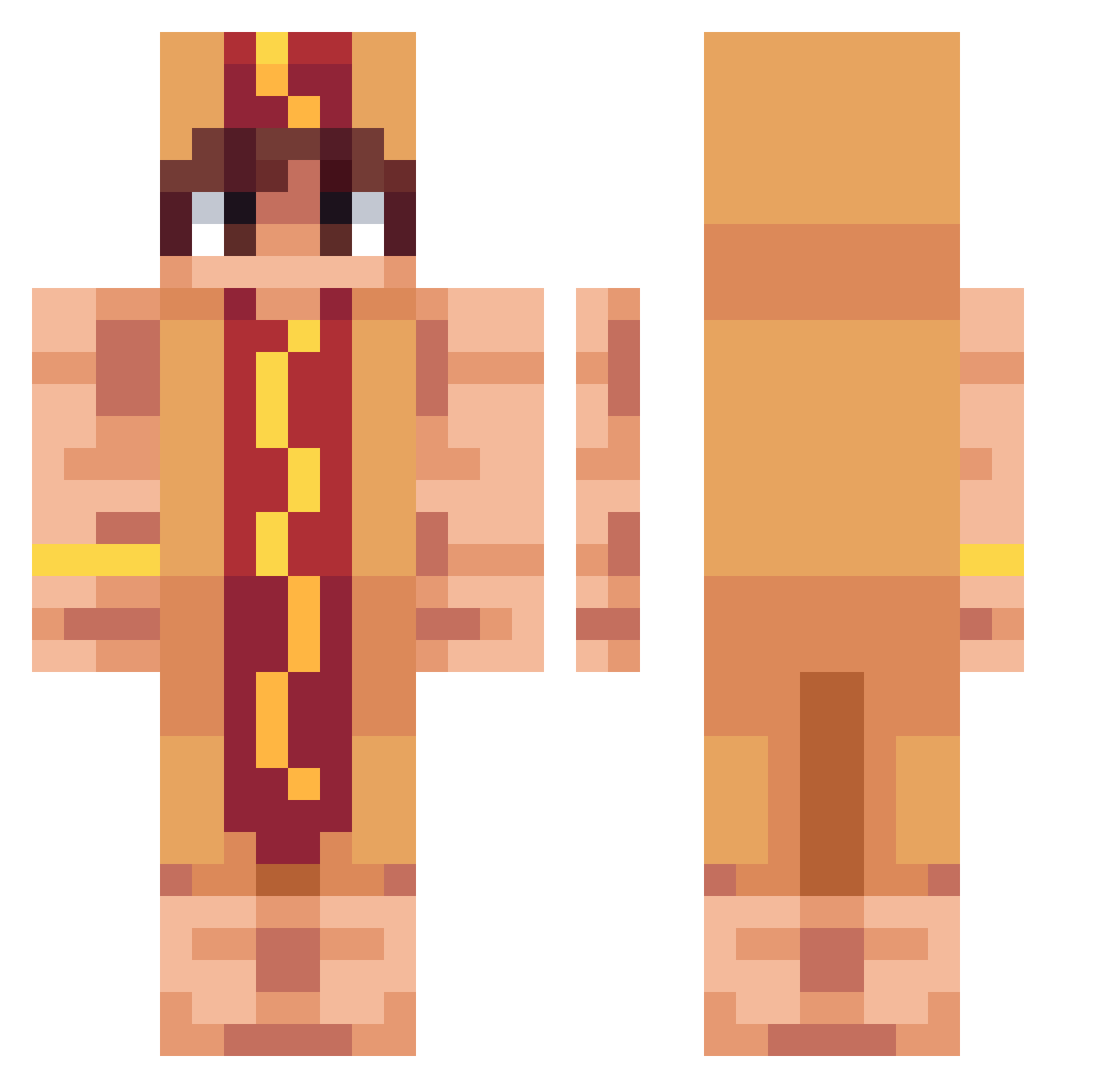 F1Sausage Minecraft skin, front and back view