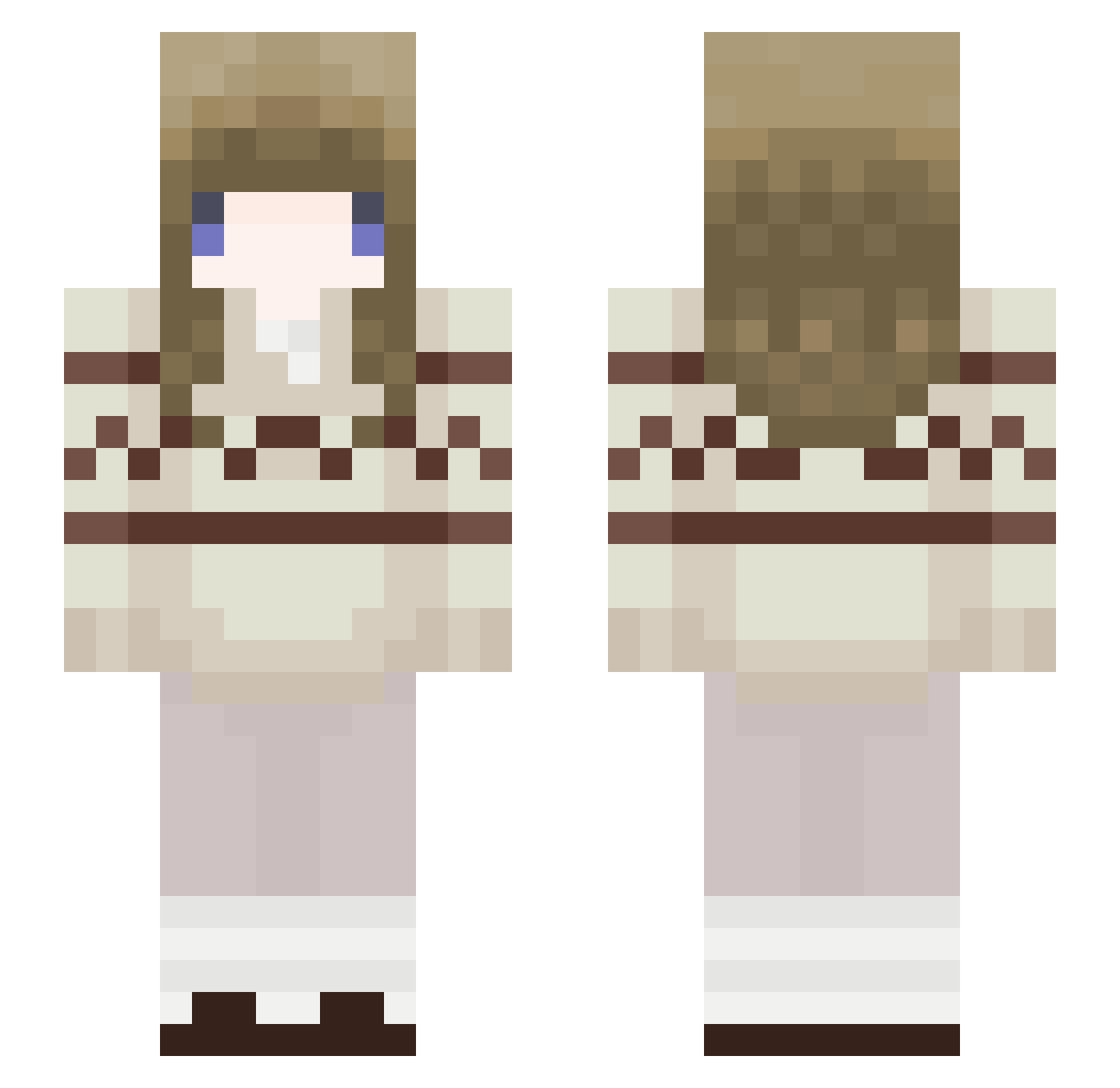 Smxll Minecraft skin, front and back view