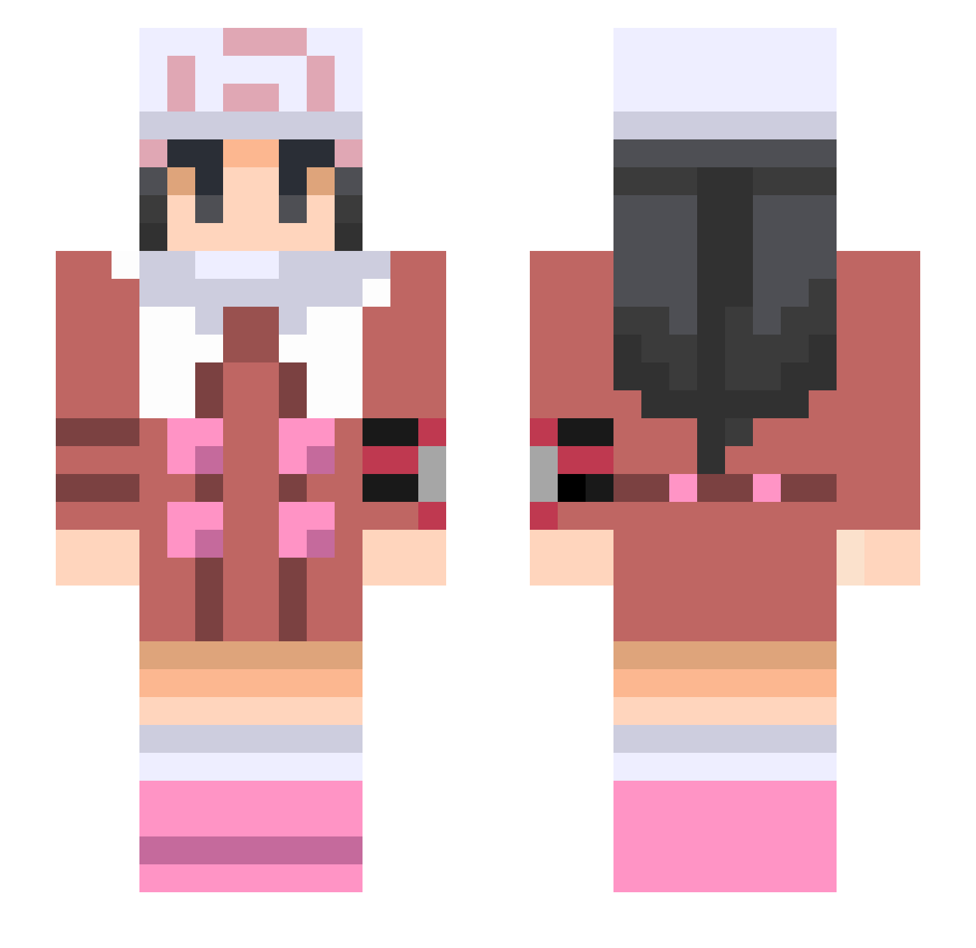 Renmyai Minecraft skin, front and back view