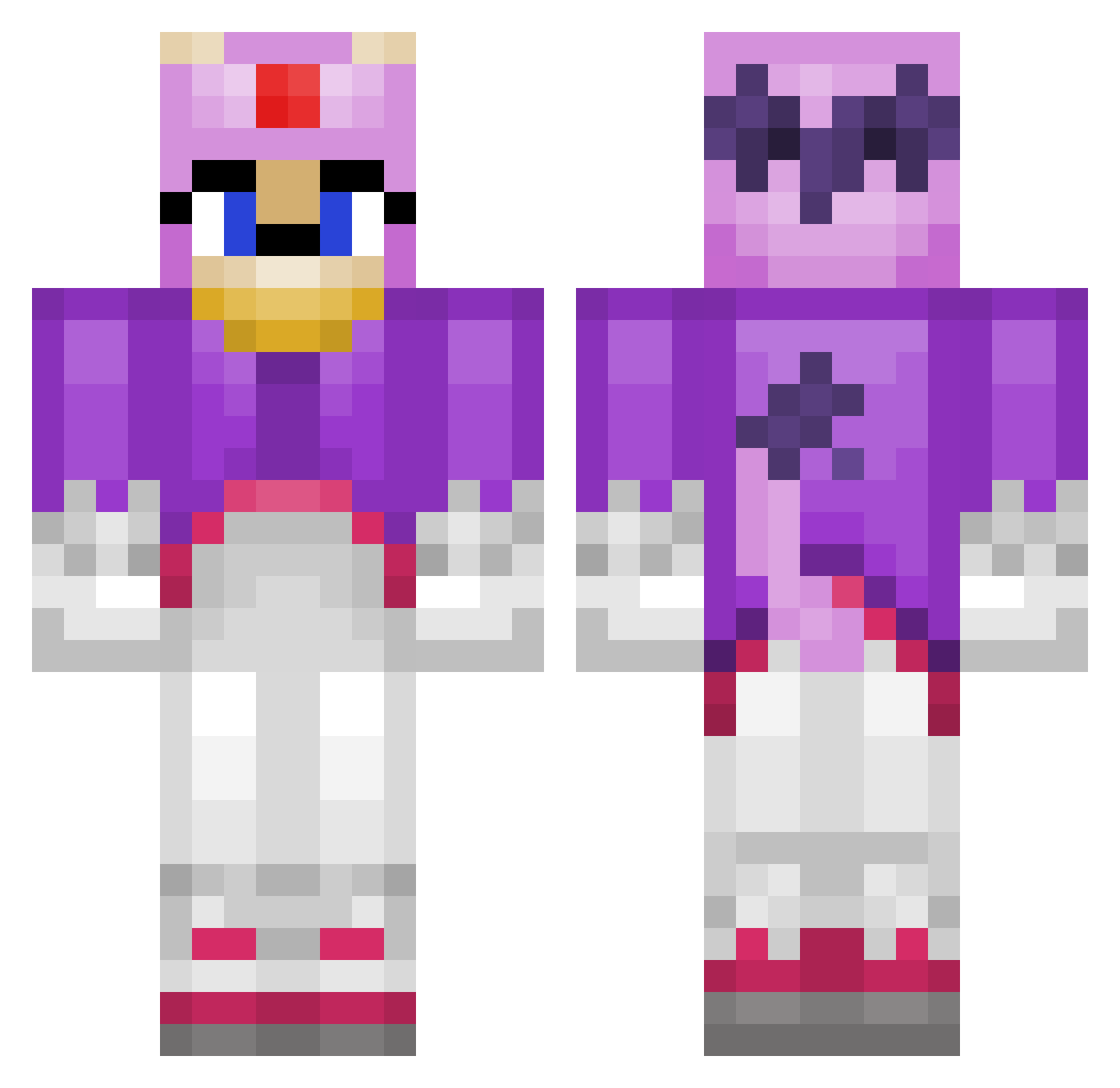 Grimlord02 Minecraft skin, front and back view