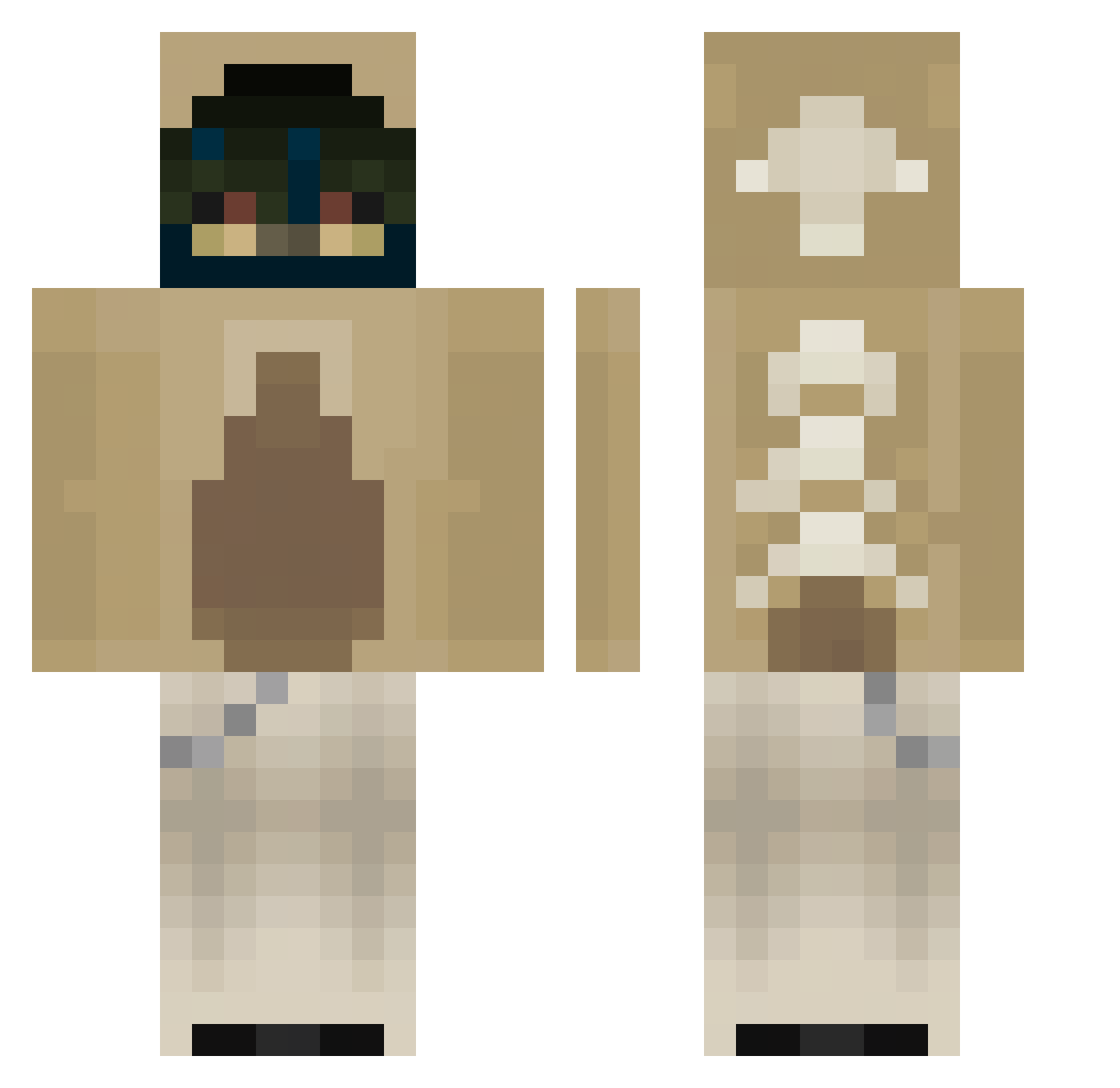 Thepaffylon Minecraft skin, front and back view