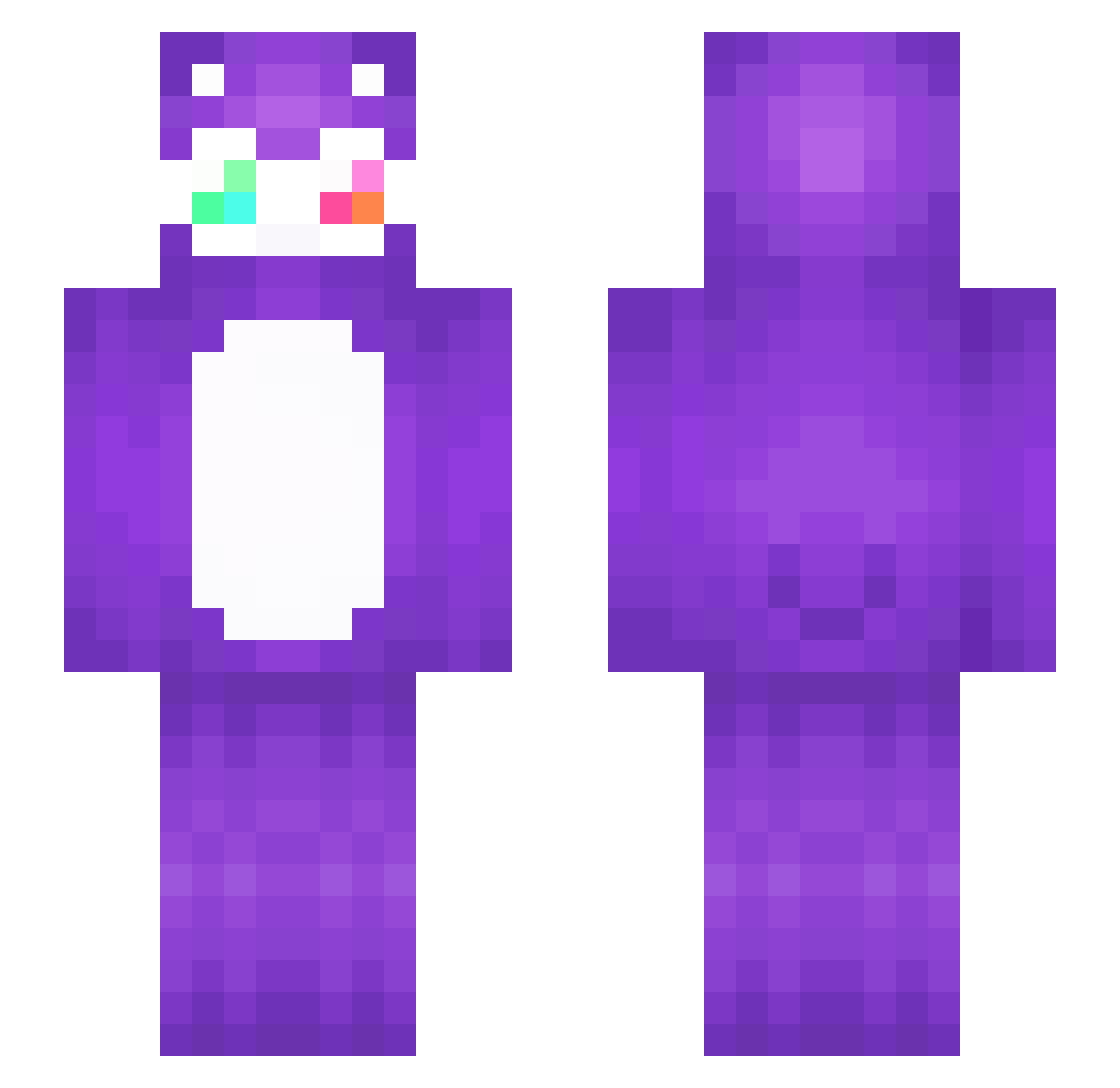 ssocck Minecraft skin, front and back view