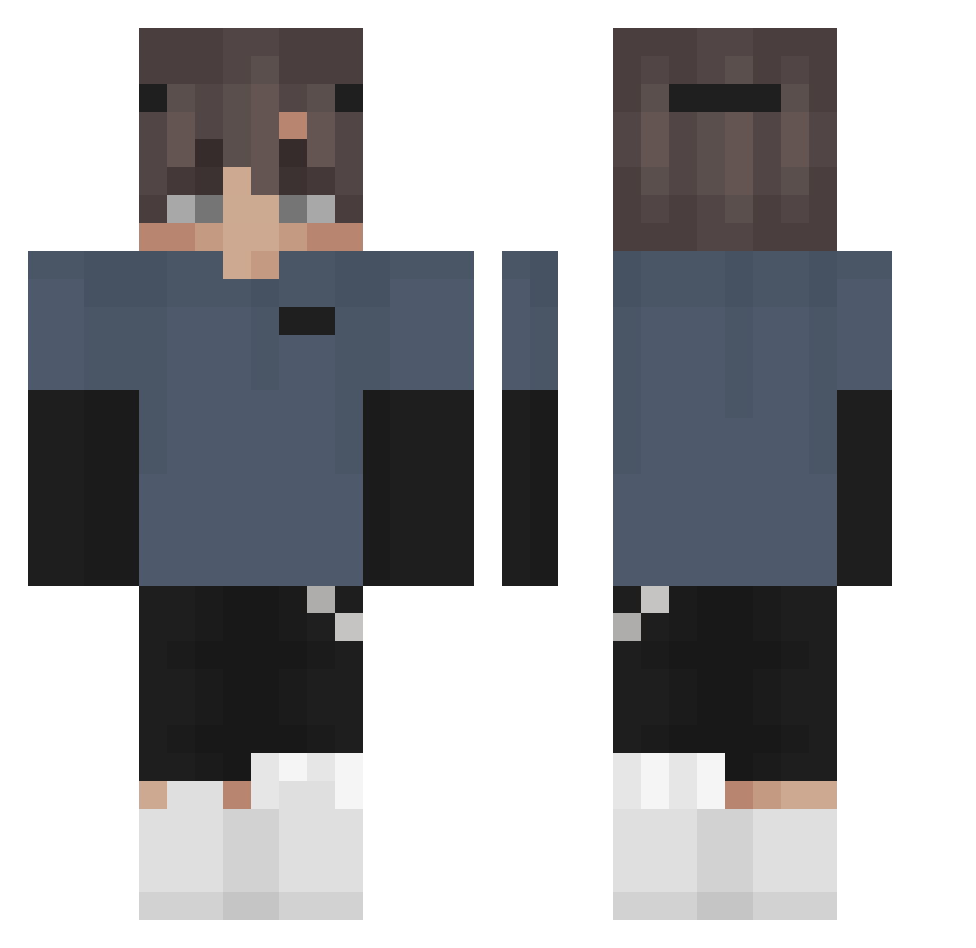 TROKES Minecraft skin, front and back view