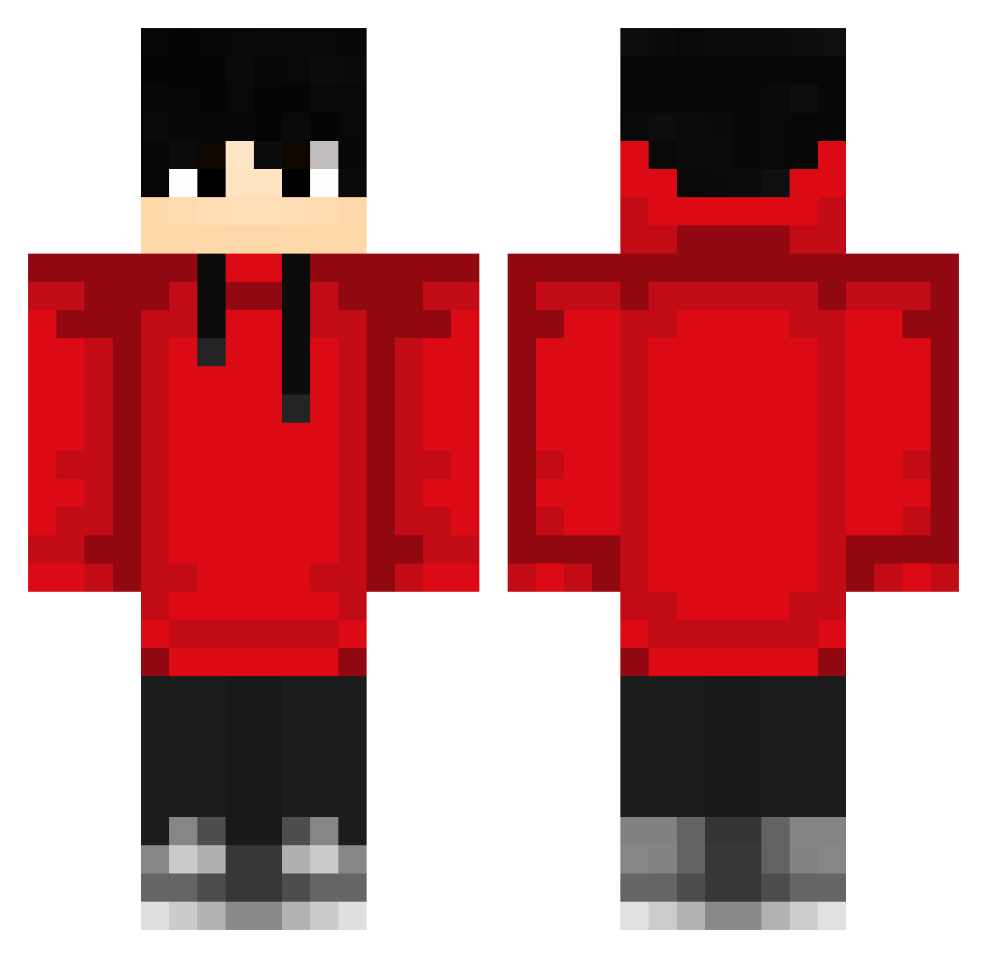 XumanYT Minecraft skin, front and back view