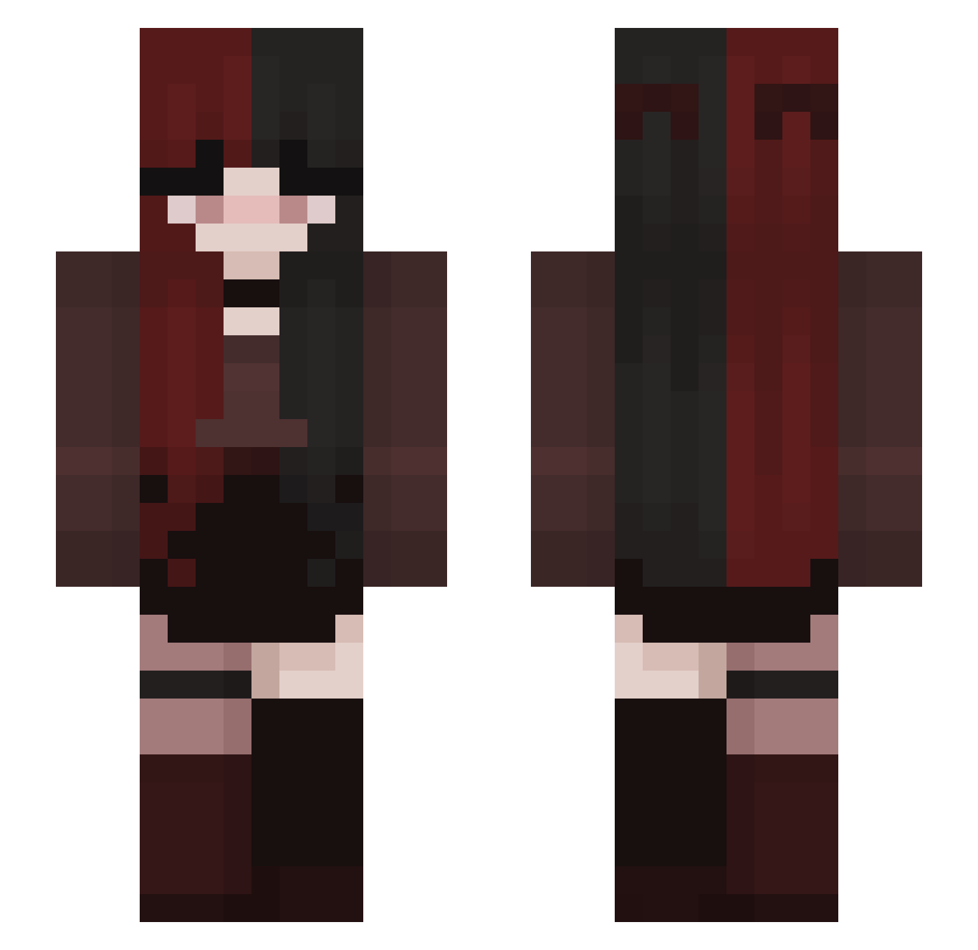 Sanguinely Minecraft skin, front and back view