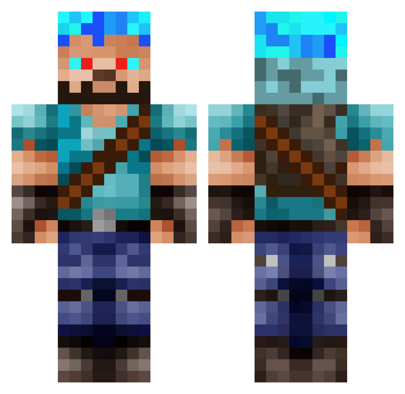 Crazy_DragonKing Minecraft skin, front and back view