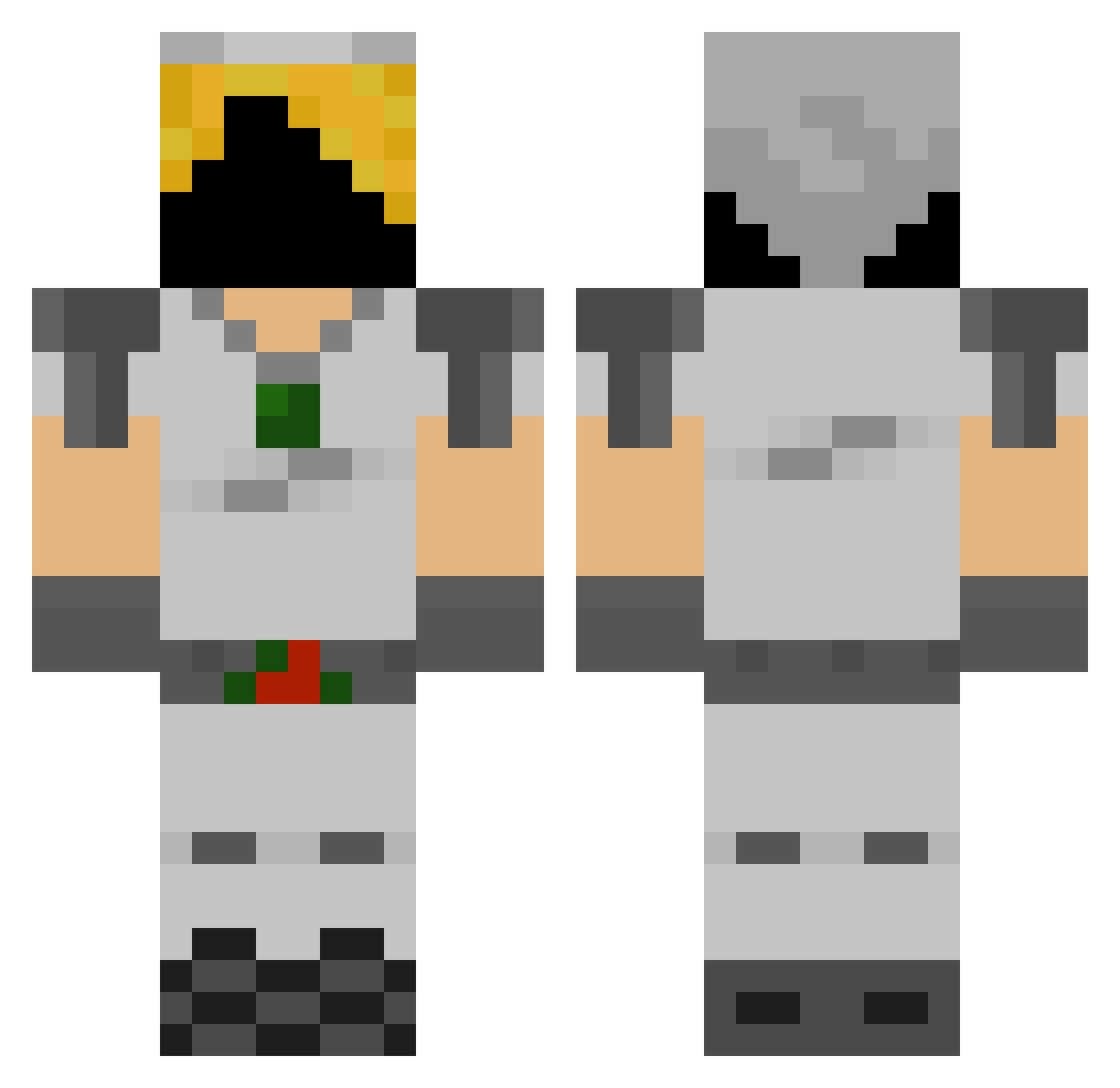 SwaYer Minecraft skin, front and back view