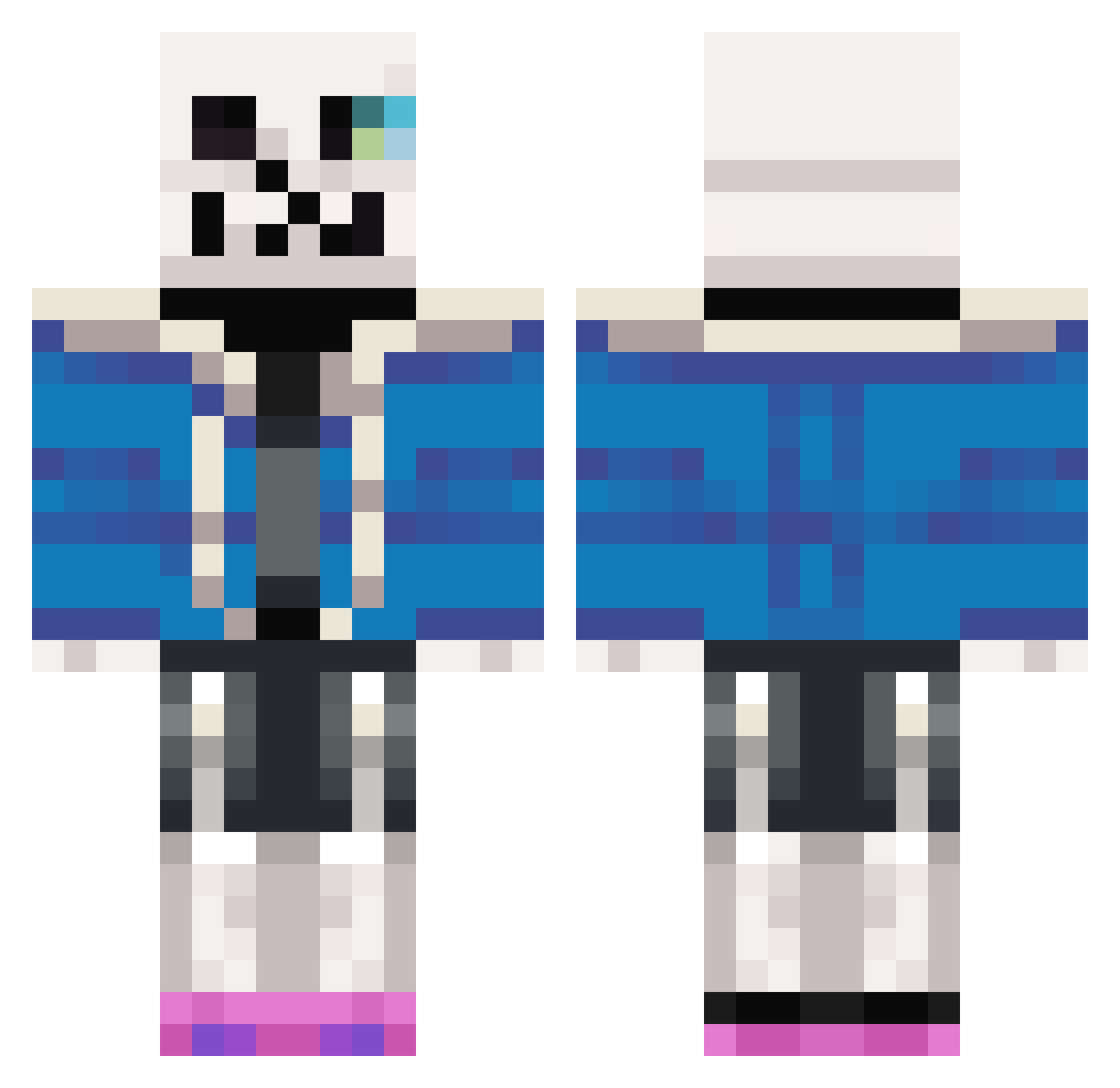 SEINchr Minecraft skin, front and back view