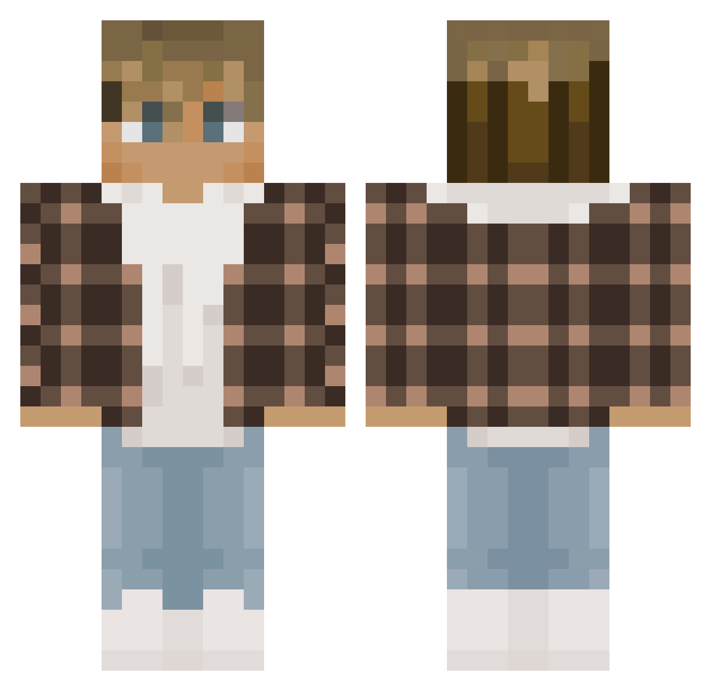 TAKT1C Minecraft skin, front and back view