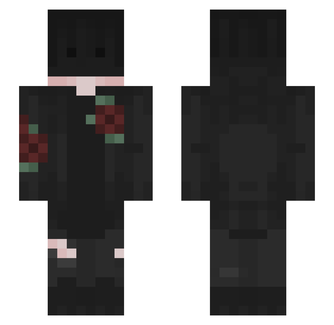 ShadowXWins Minecraft skin, front and back view