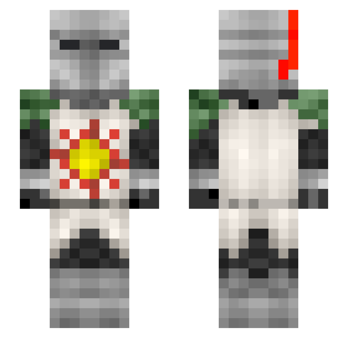 Drrakath Minecraft skin, front and back view