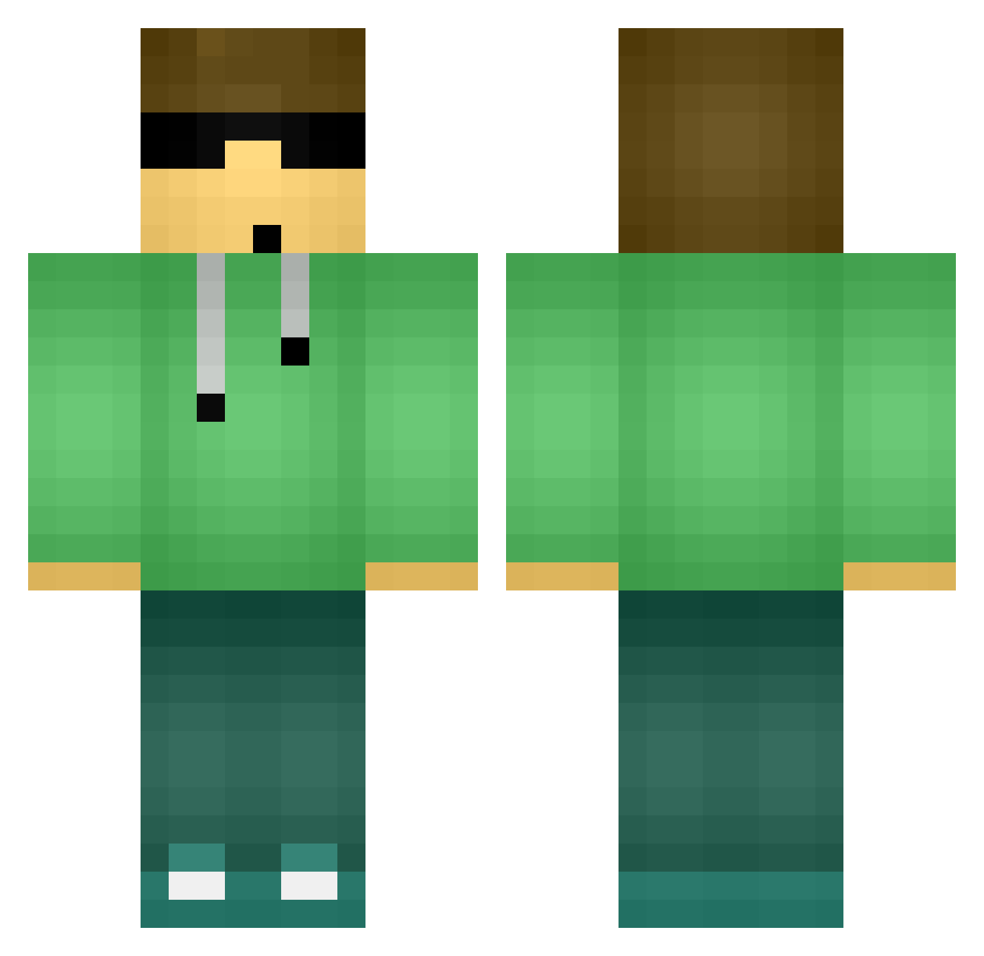 zocalo Minecraft skin, front and back view