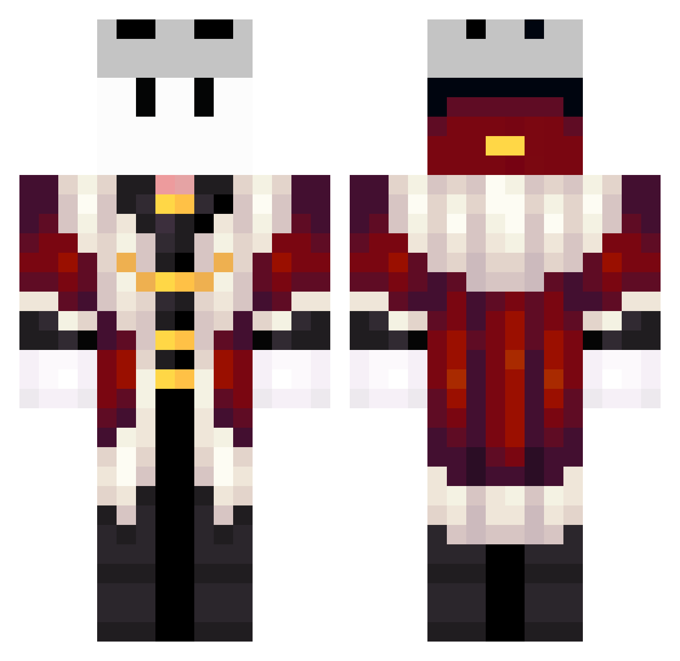 Cosmiclloyd Minecraft skin, front and back view