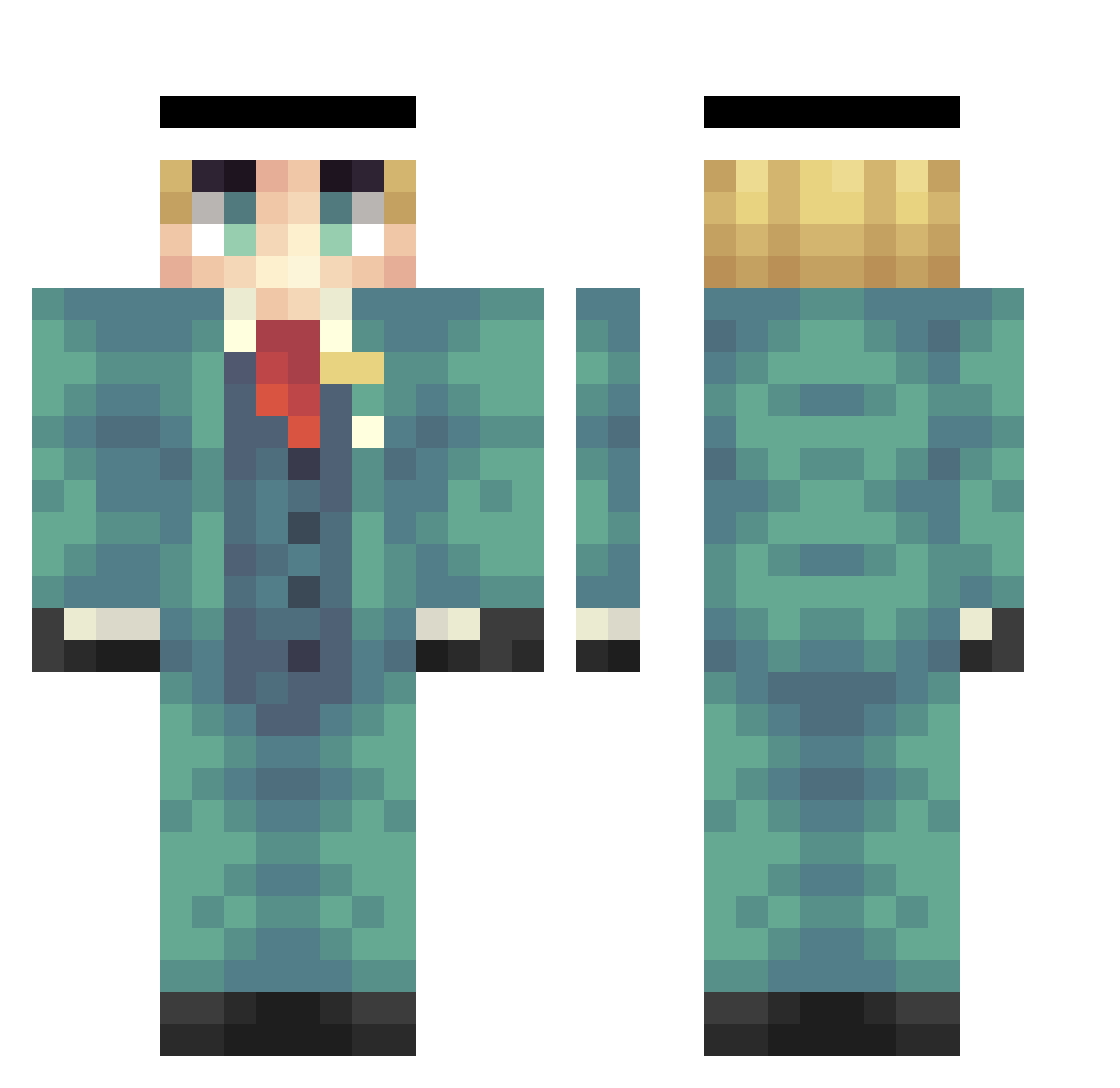 GamerGuy0077 Minecraft skin, front and back view