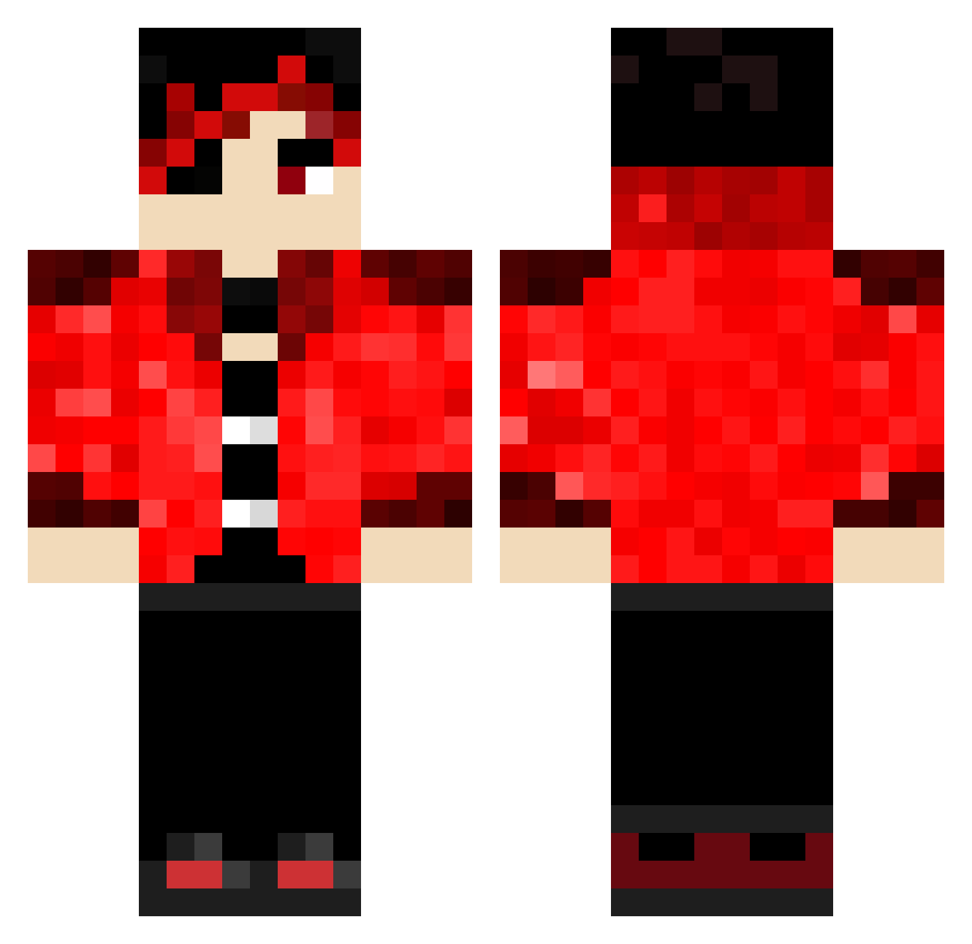 defenserdj Minecraft skin, front and back view