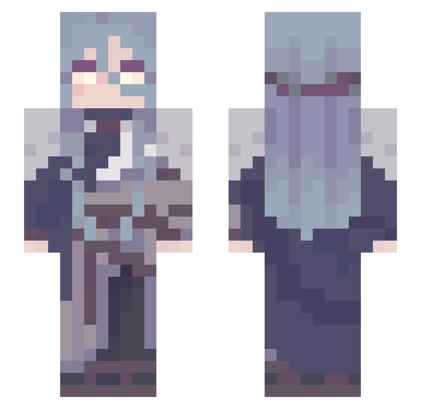 Zivahna Minecraft skin, front and back view