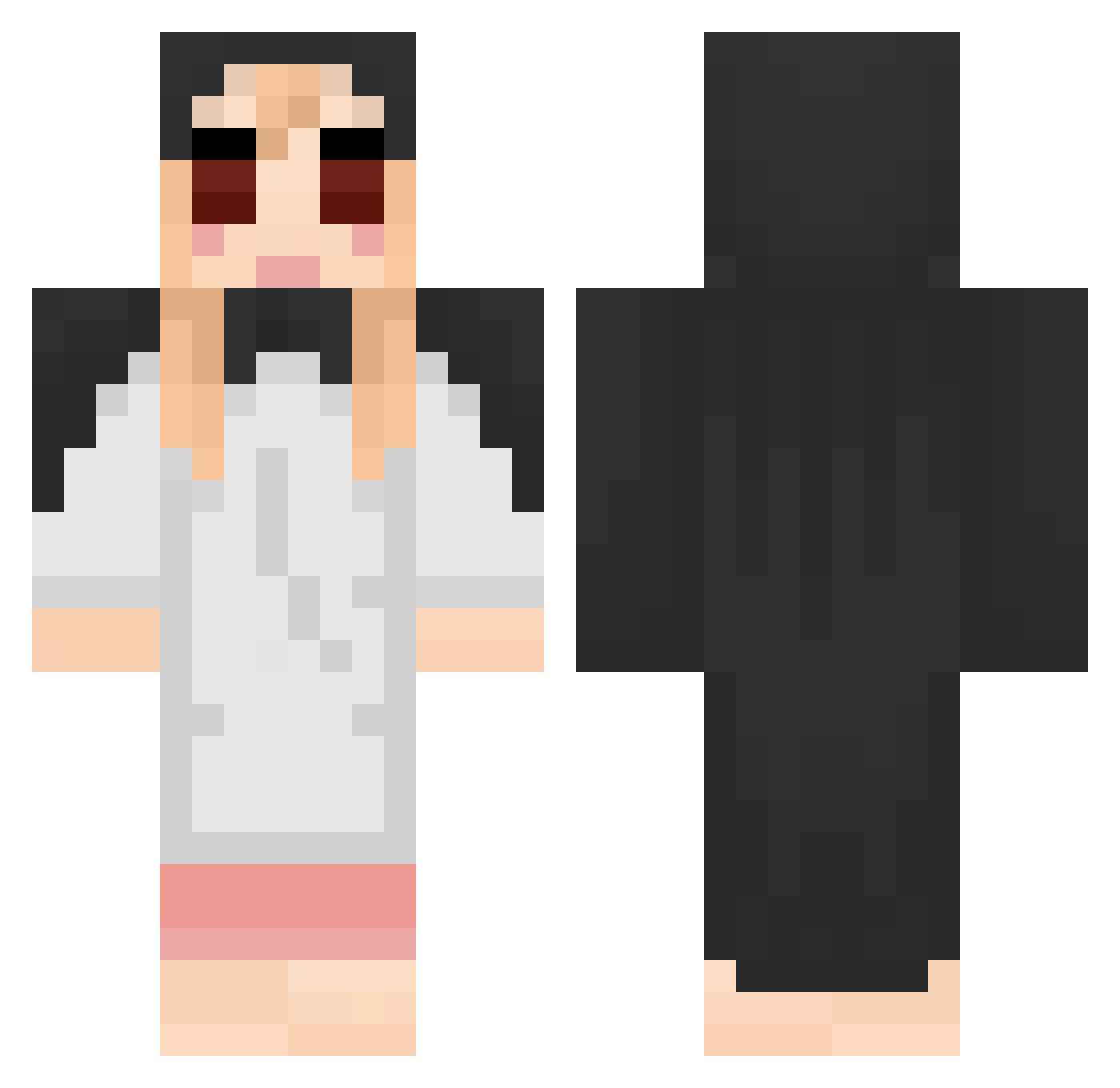 creases Minecraft skin, front and back view