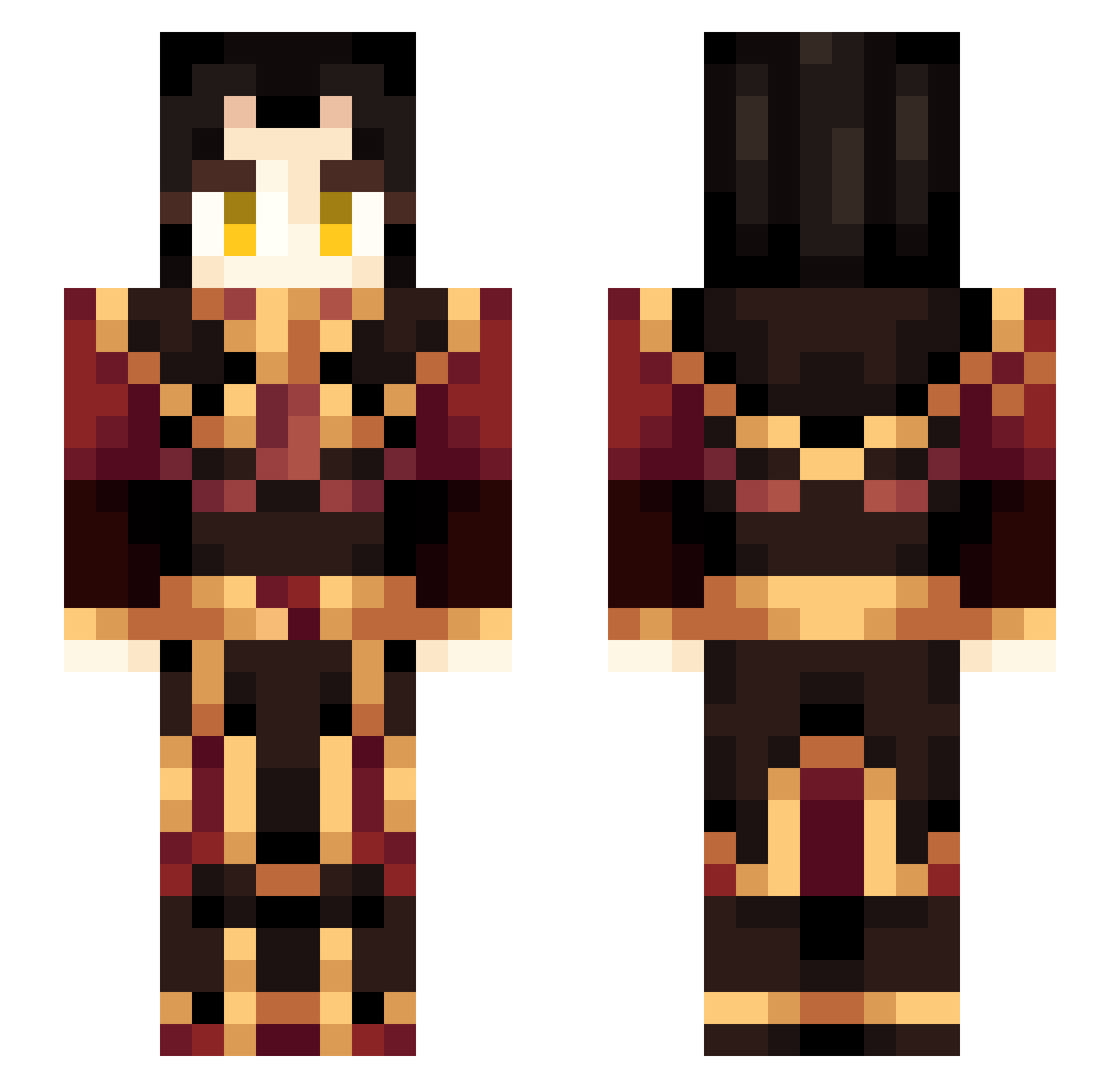 NickStar07 Minecraft skin, front and back view