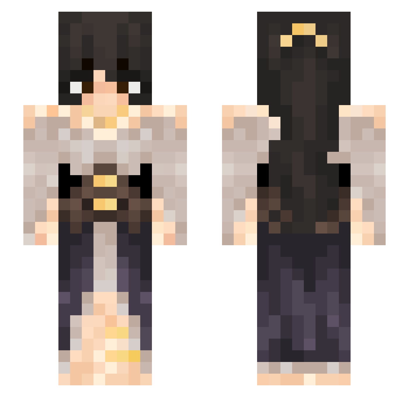 zombie1999 Minecraft skin, front and back view