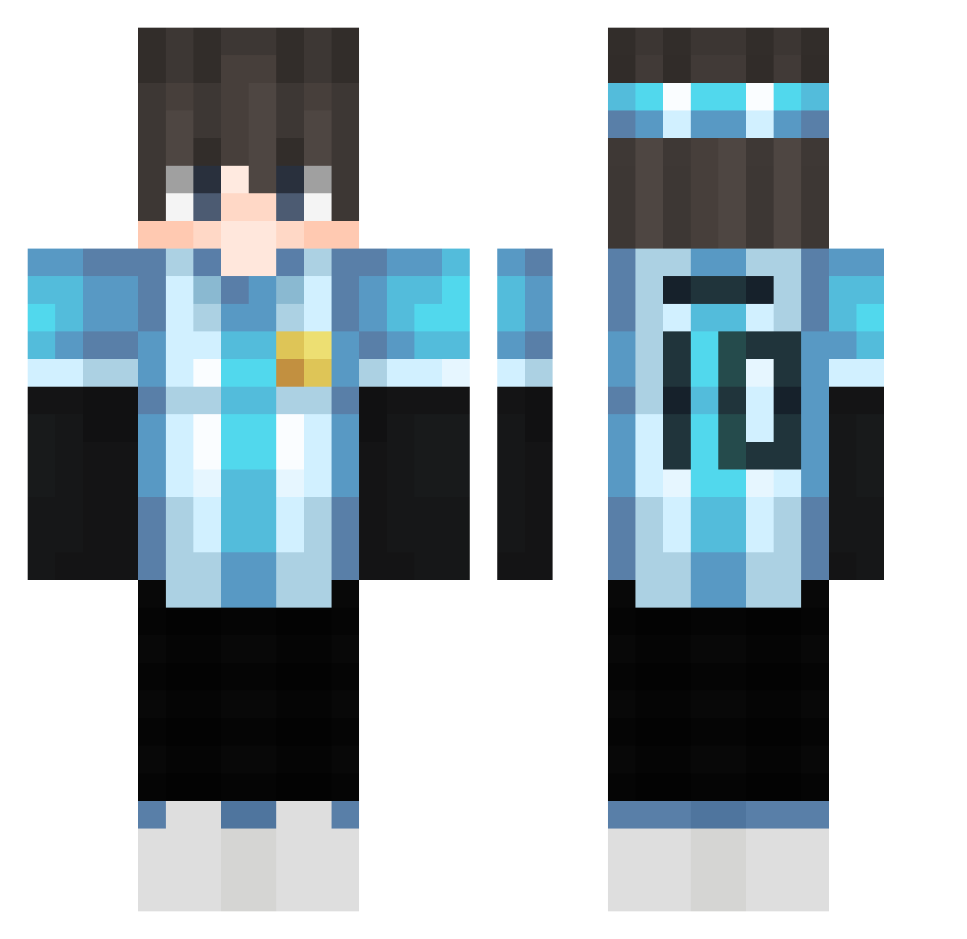 Malditodiablo Minecraft skin, front and back view