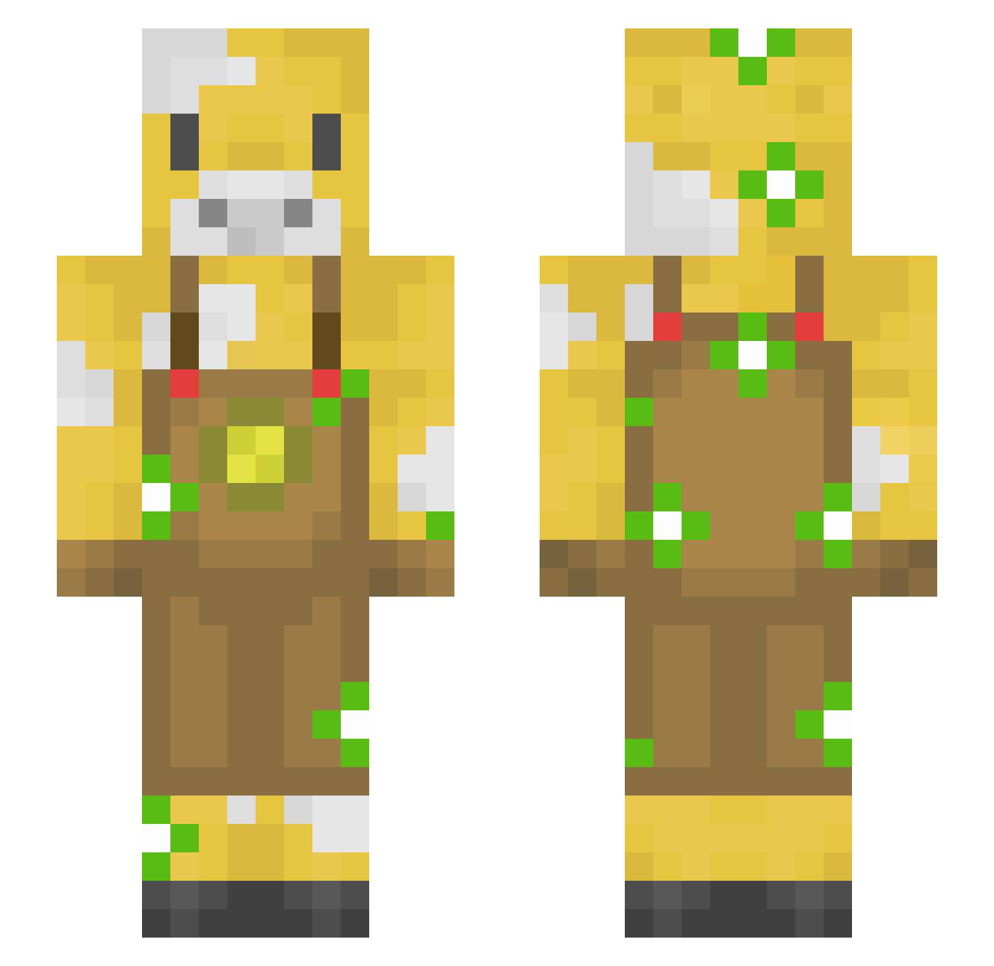 Elnoooreee Minecraft skin, front and back view