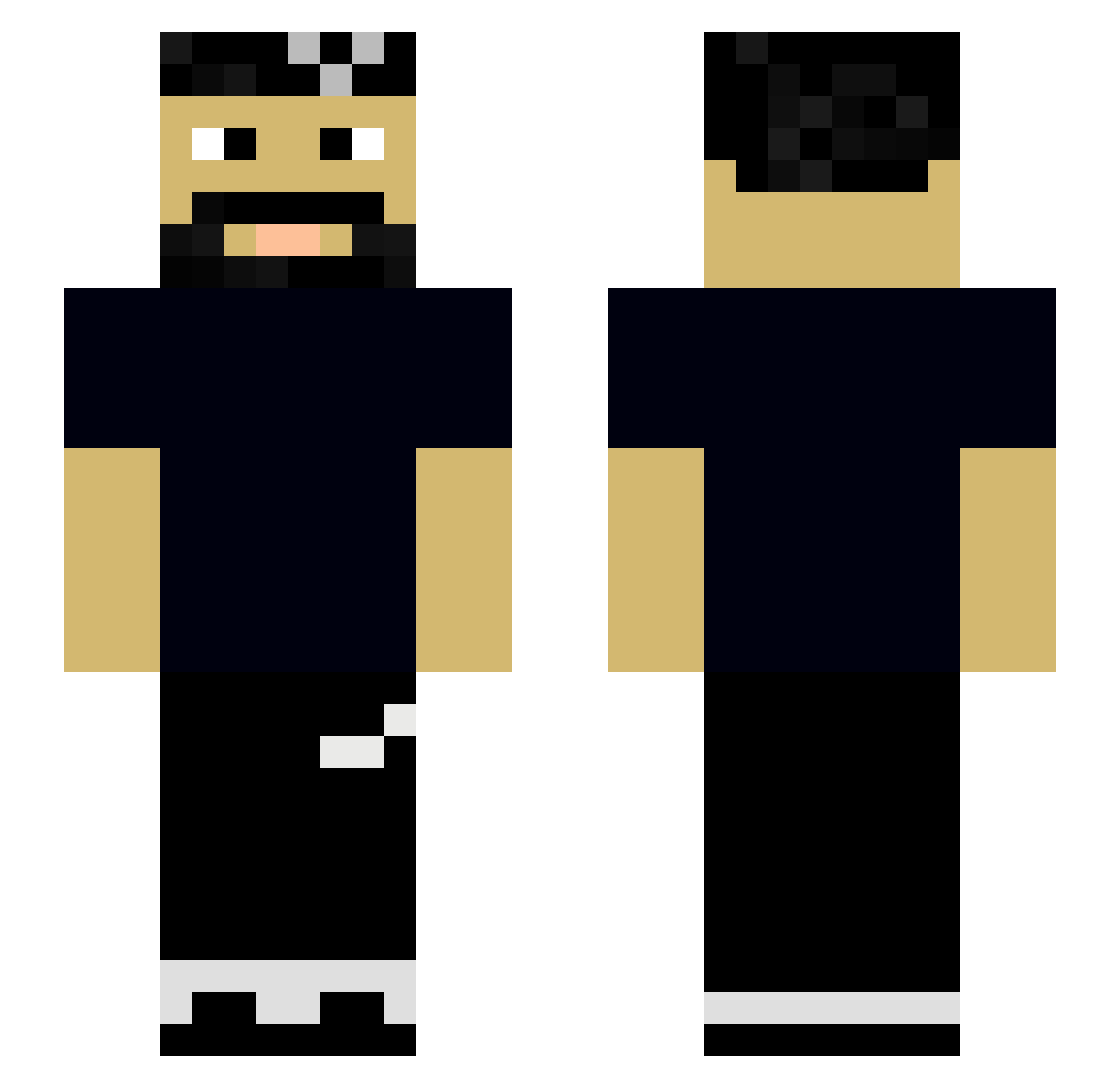 Vqrun Minecraft skin, front and back view