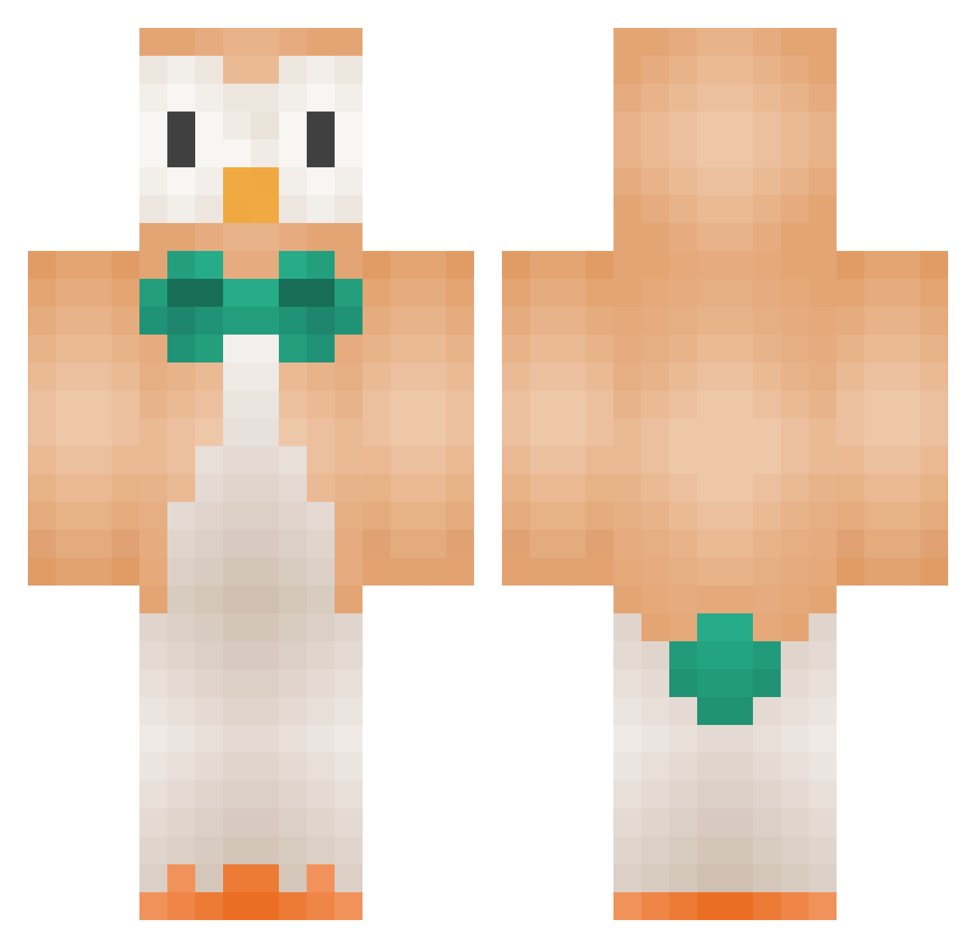 Joepods Minecraft skin, front and back view