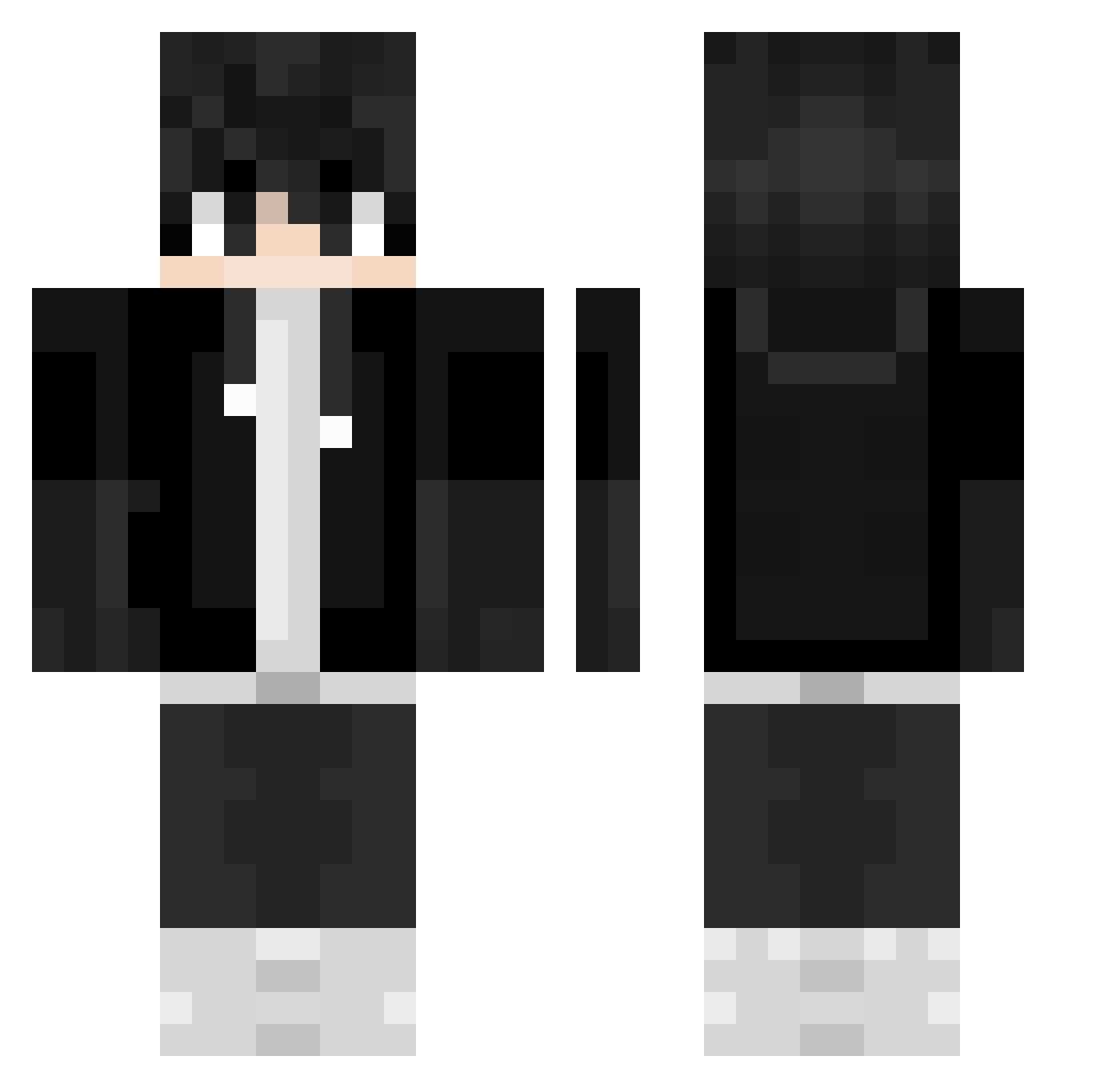 TheBiggstJ8 Minecraft skin, front and back view