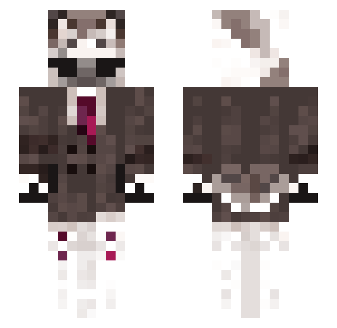 crimoon Minecraft skin, front and back view