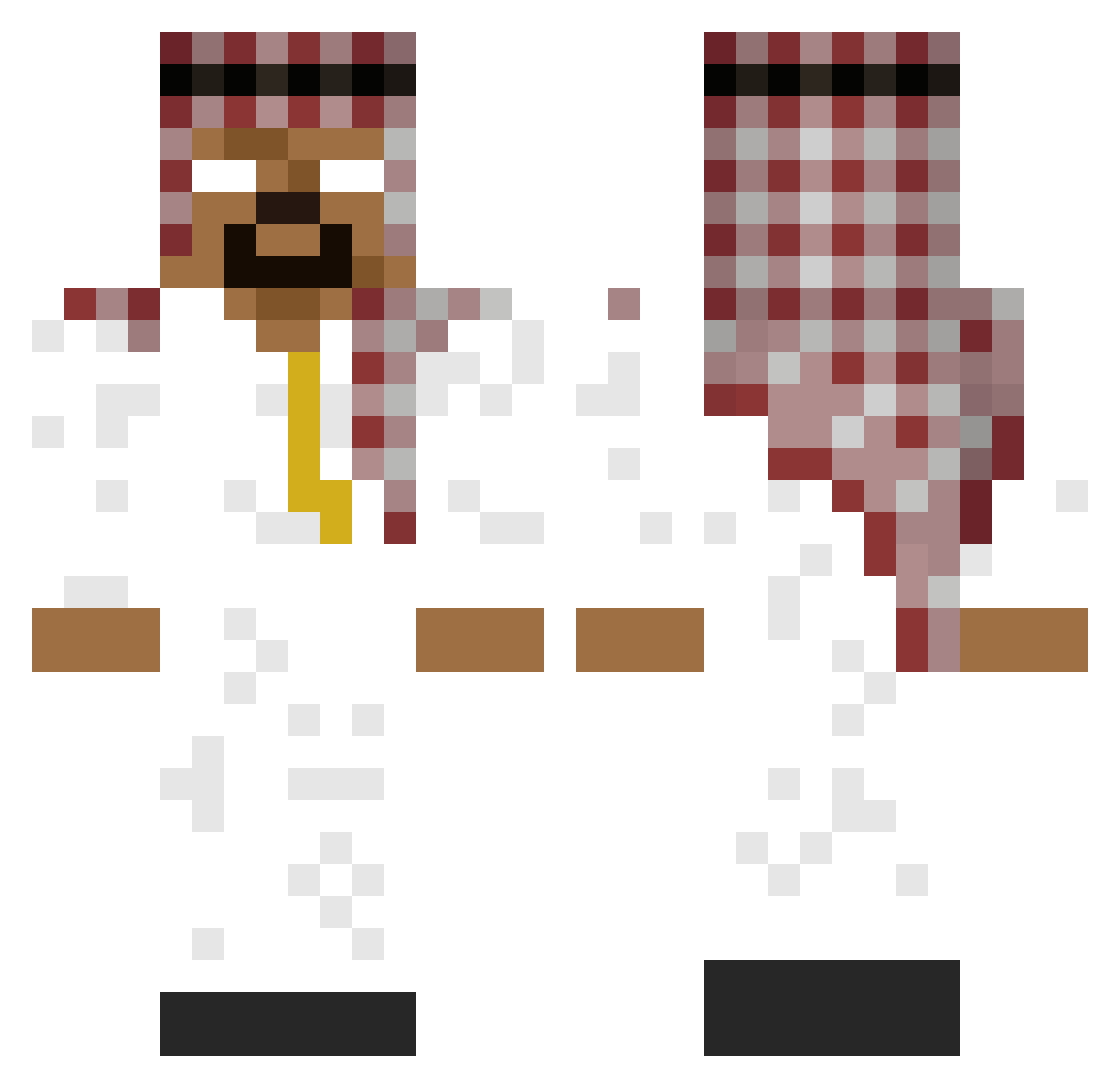 ImLeep Minecraft skin, front and back view