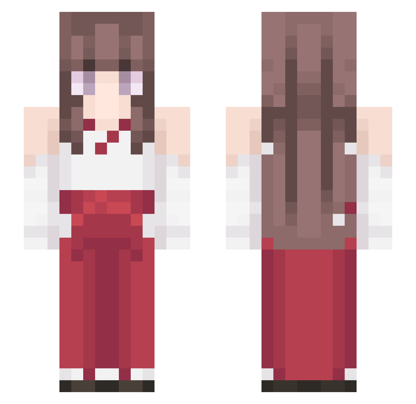 zayoo0 Minecraft skin, front and back view