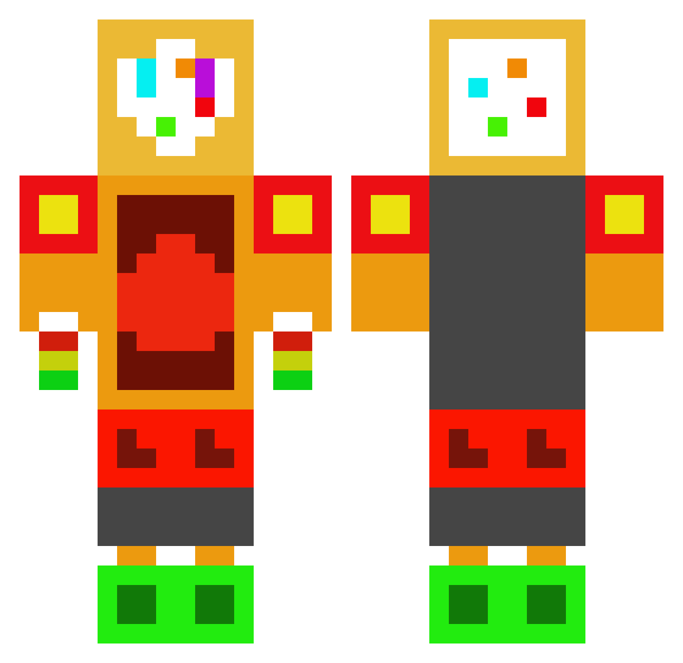 TheBlokbot2000 Minecraft skin, front and back view