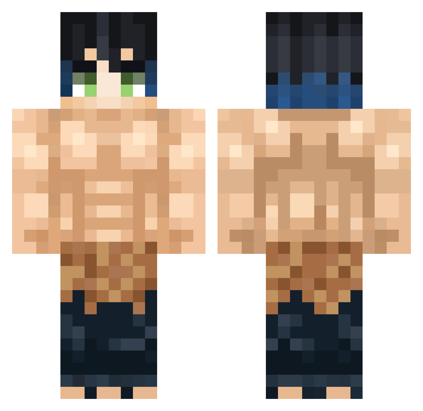 SuperNatey459 Minecraft skin, front and back view