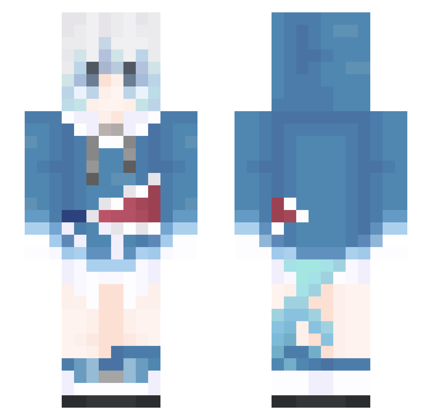 passero Minecraft skin, front and back view