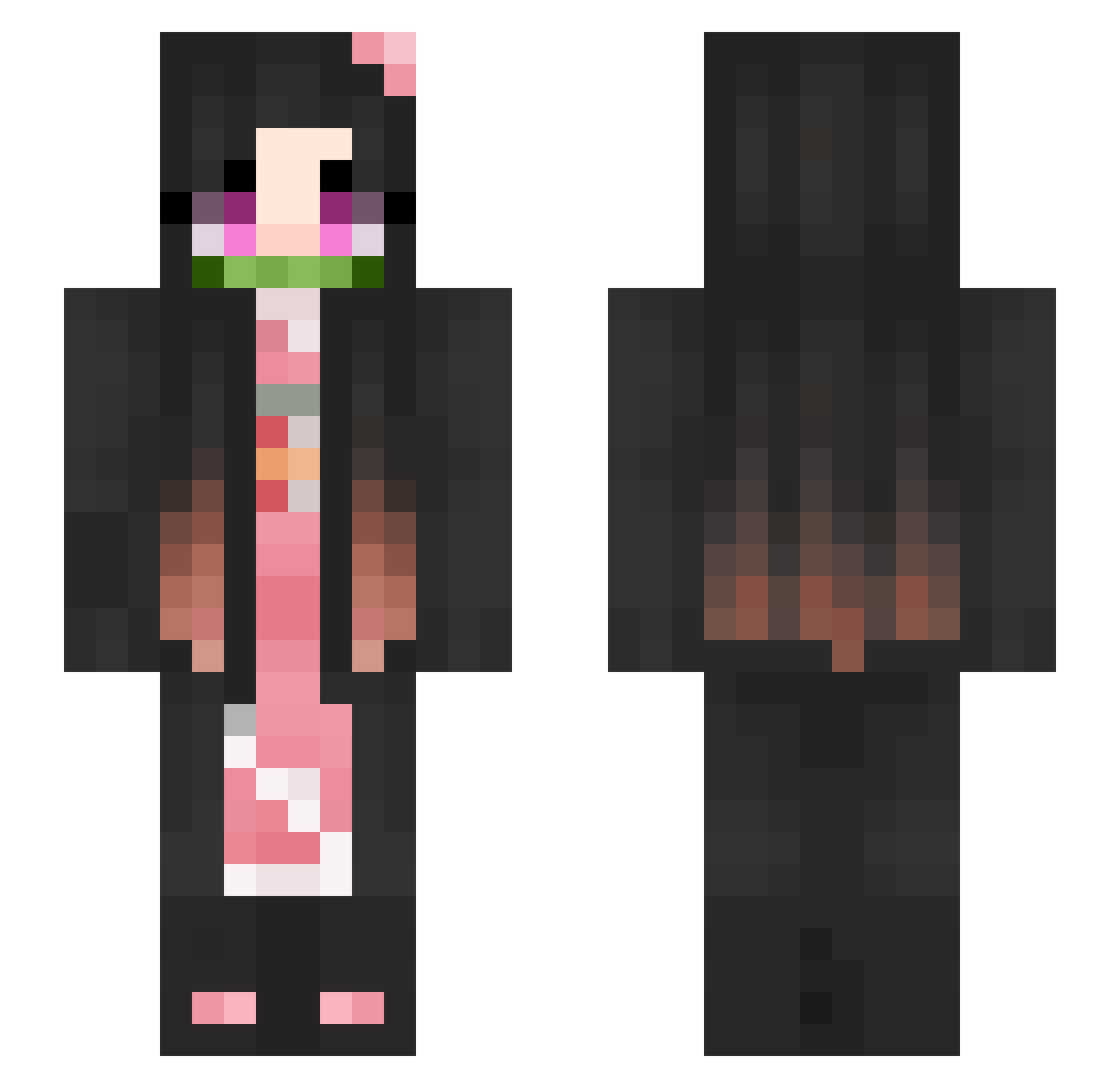 Finelesine Minecraft skin, front and back view