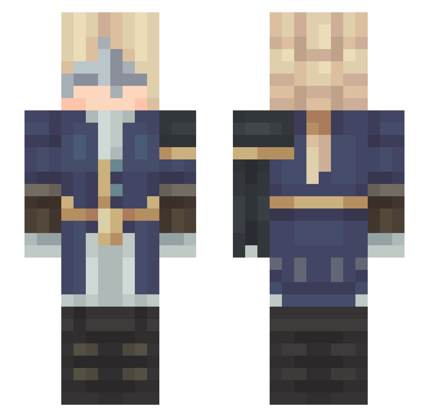 Mothhs Minecraft skin, front and back view
