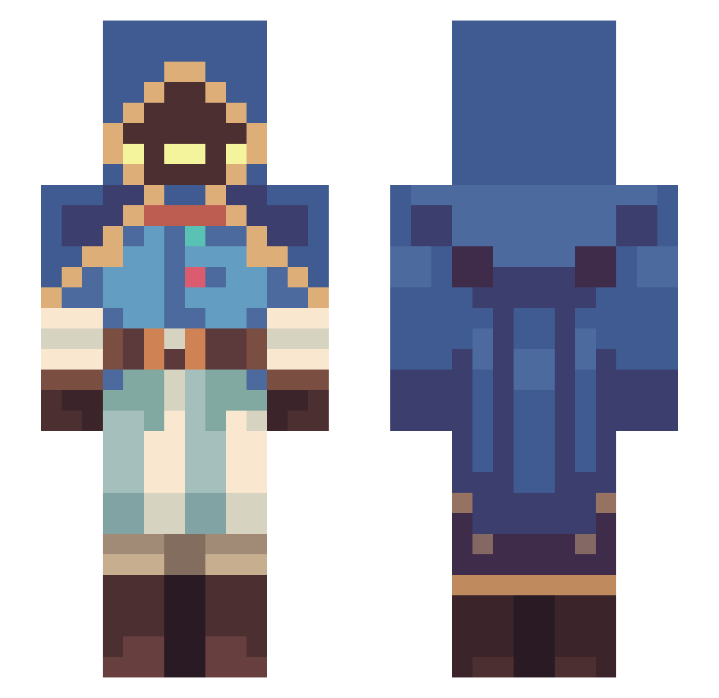 Lokrat Minecraft skin, front and back view