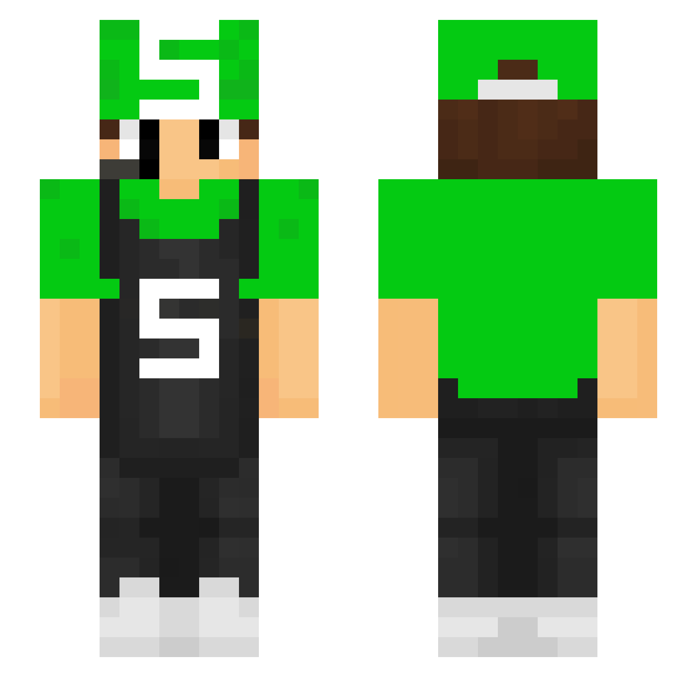 BobIsMijnVis Minecraft skin, front and back view