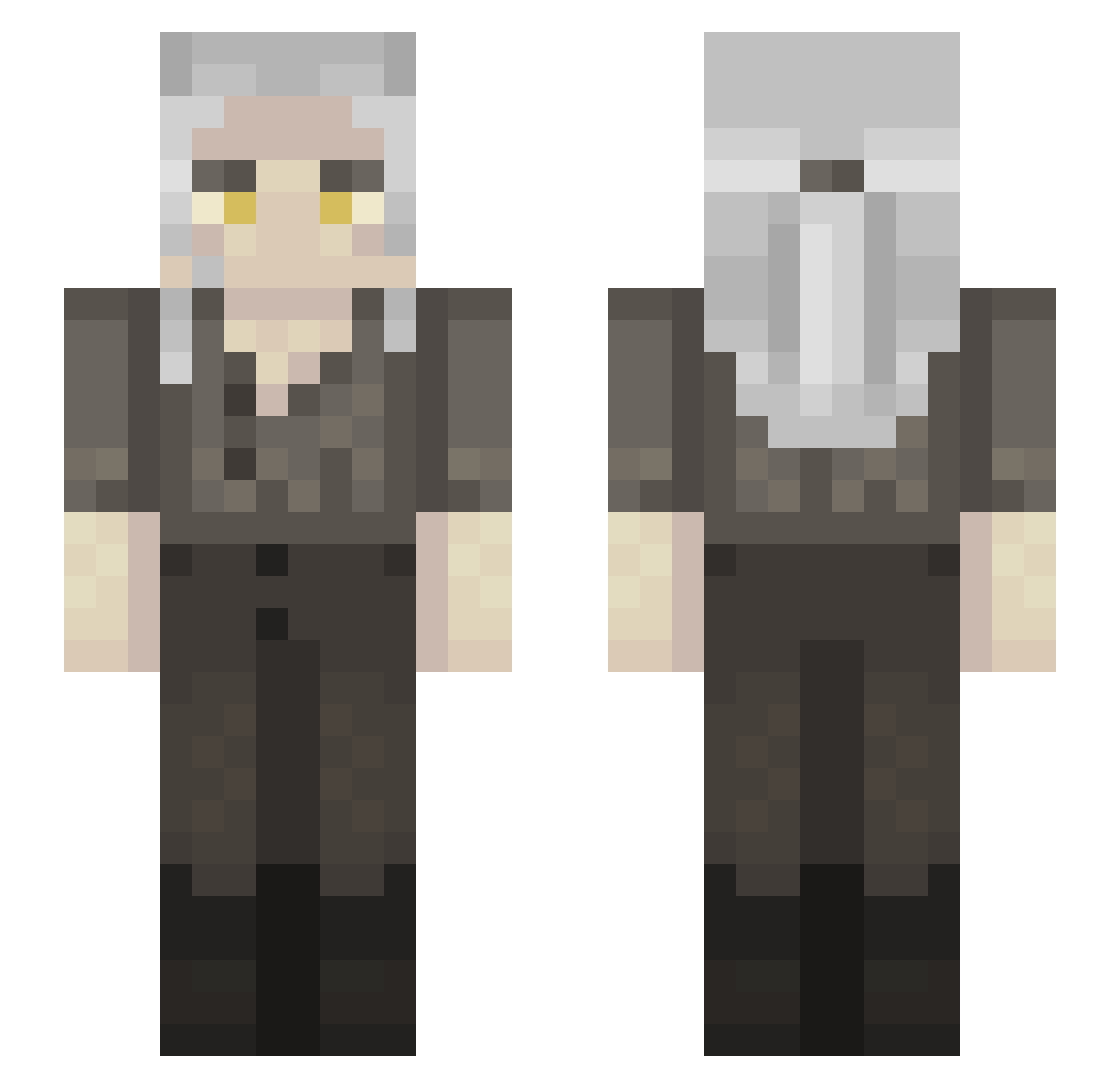tohtorijousi Minecraft skin, front and back view