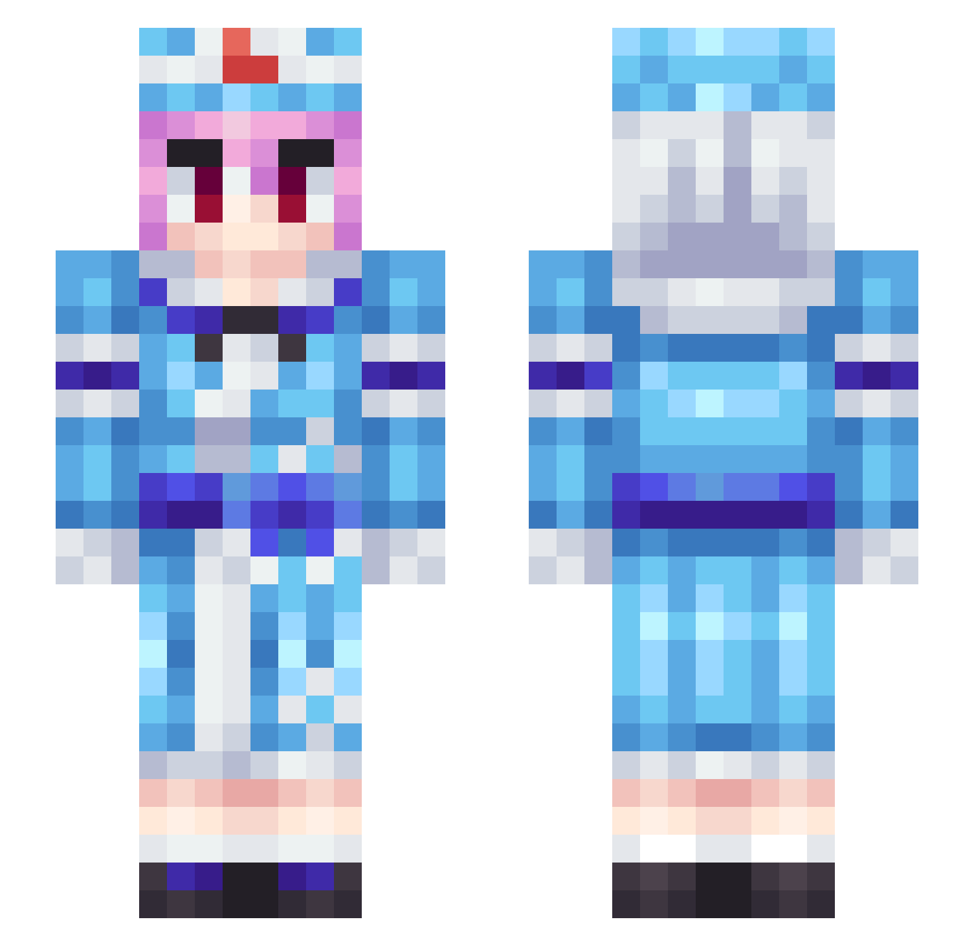 SebbeSkywalker Minecraft skin, front and back view
