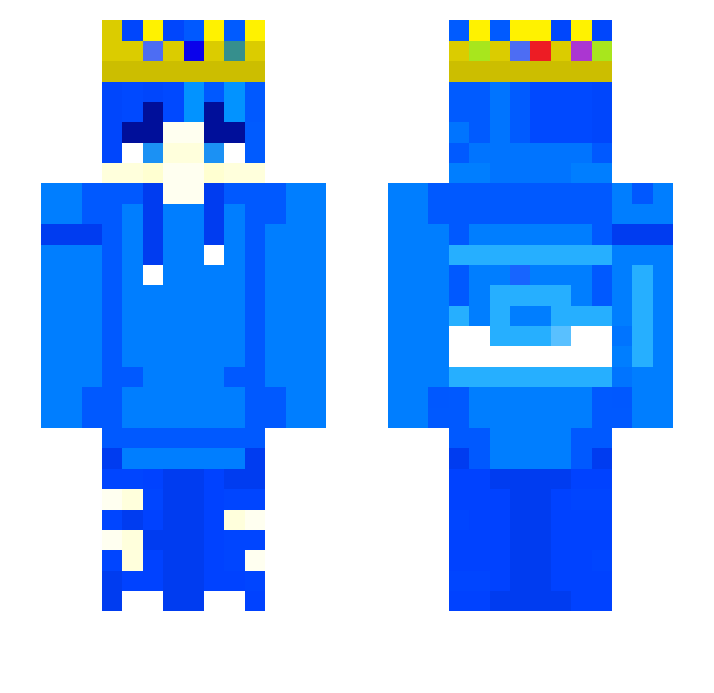 Hontyss1 Minecraft skin, front and back view