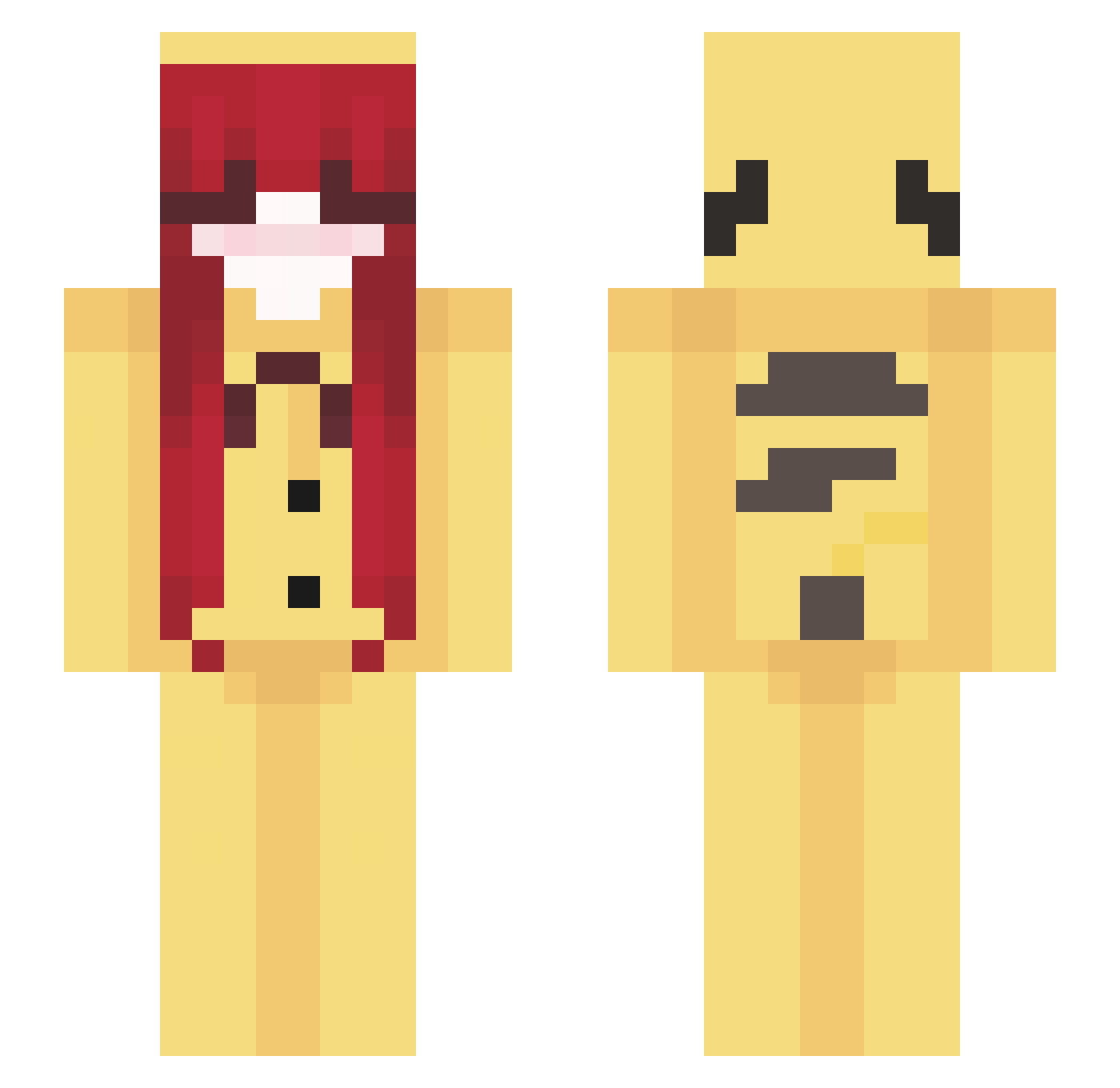 Dwsth Minecraft skin, front and back view