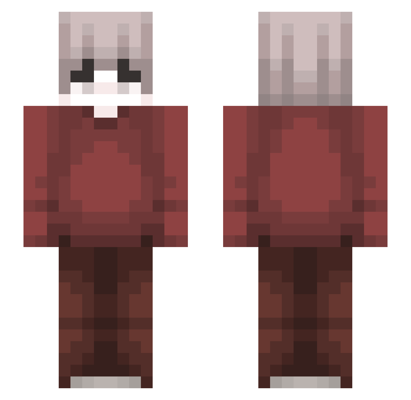 TheShinyScouter Minecraft skin, front and back view