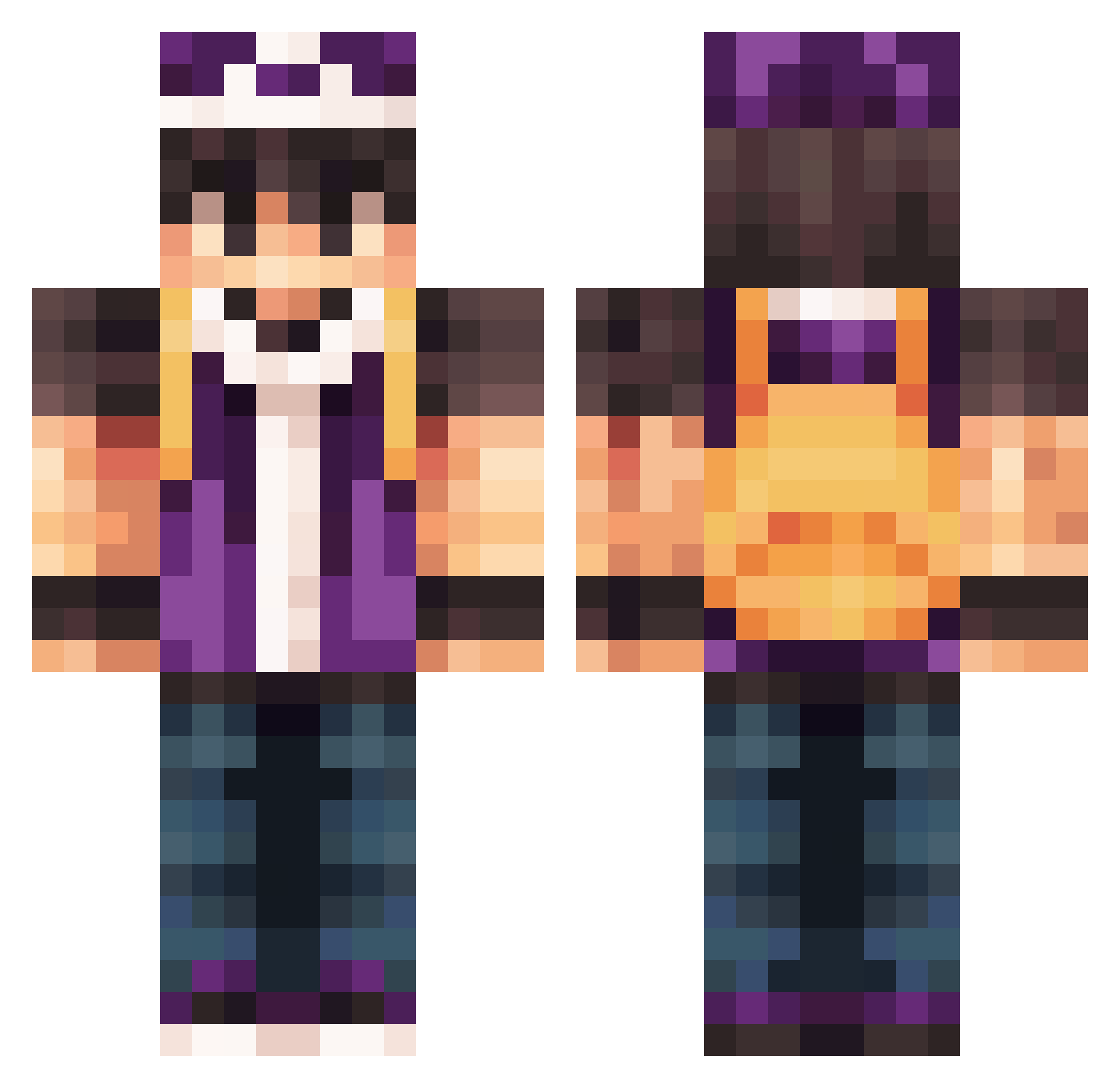 ShinigamiStarshp Minecraft skin, front and back view