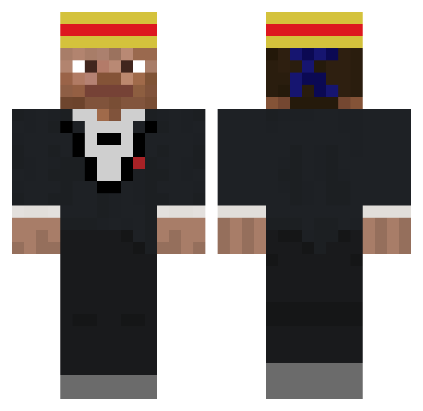ronavin Minecraft skin, front and back view