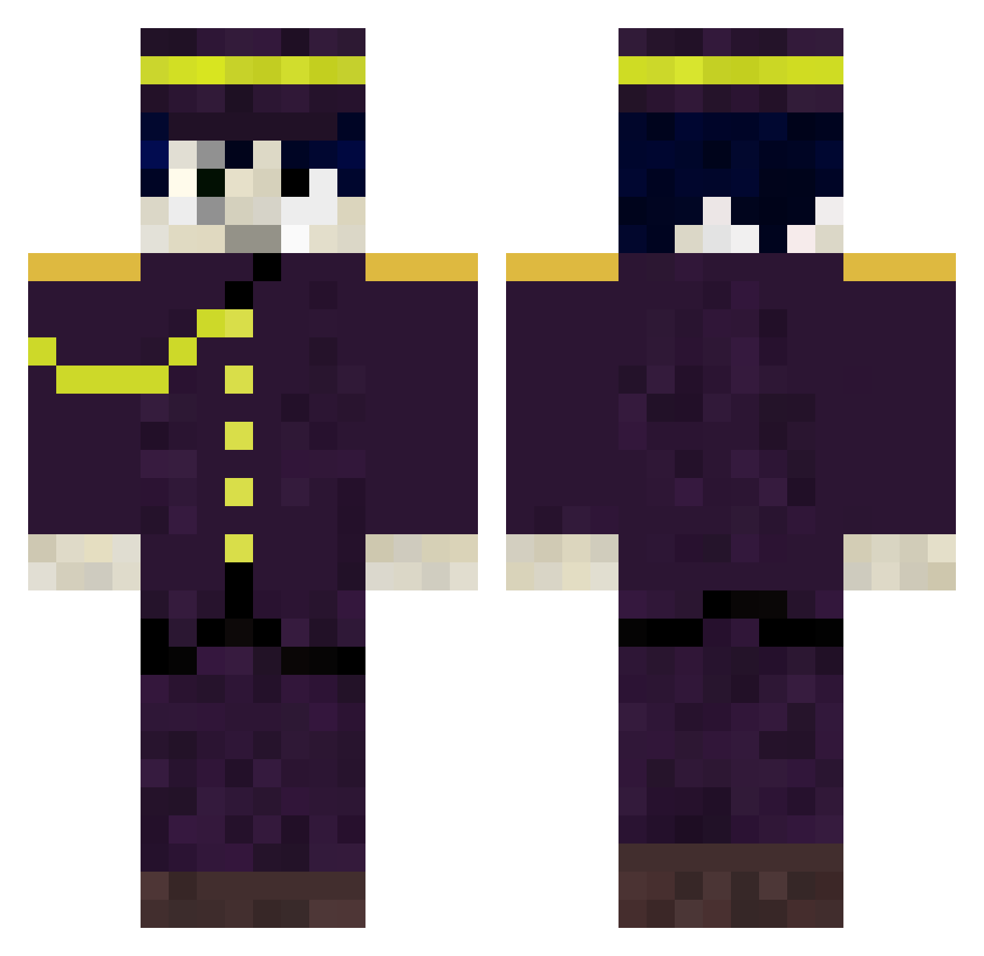 demisu Minecraft skin, front and back view