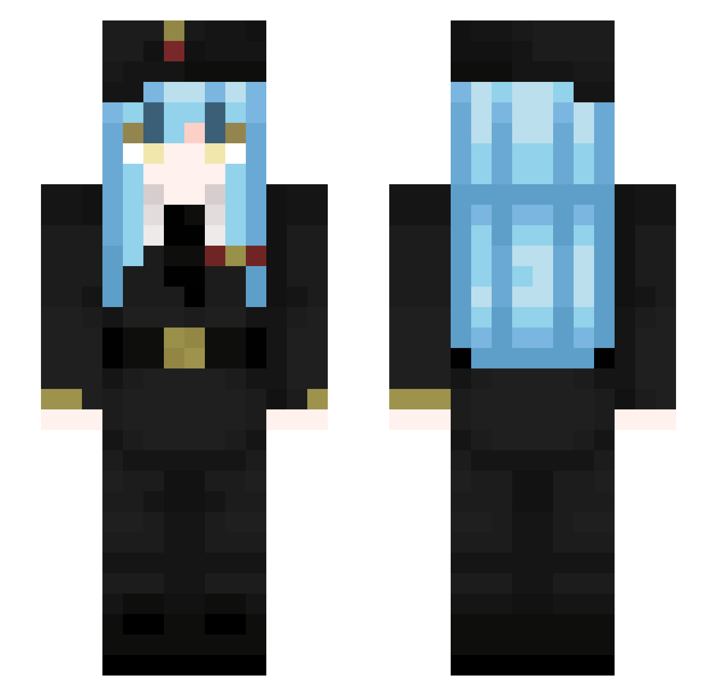 Yoltic_GS Minecraft skin, front and back view