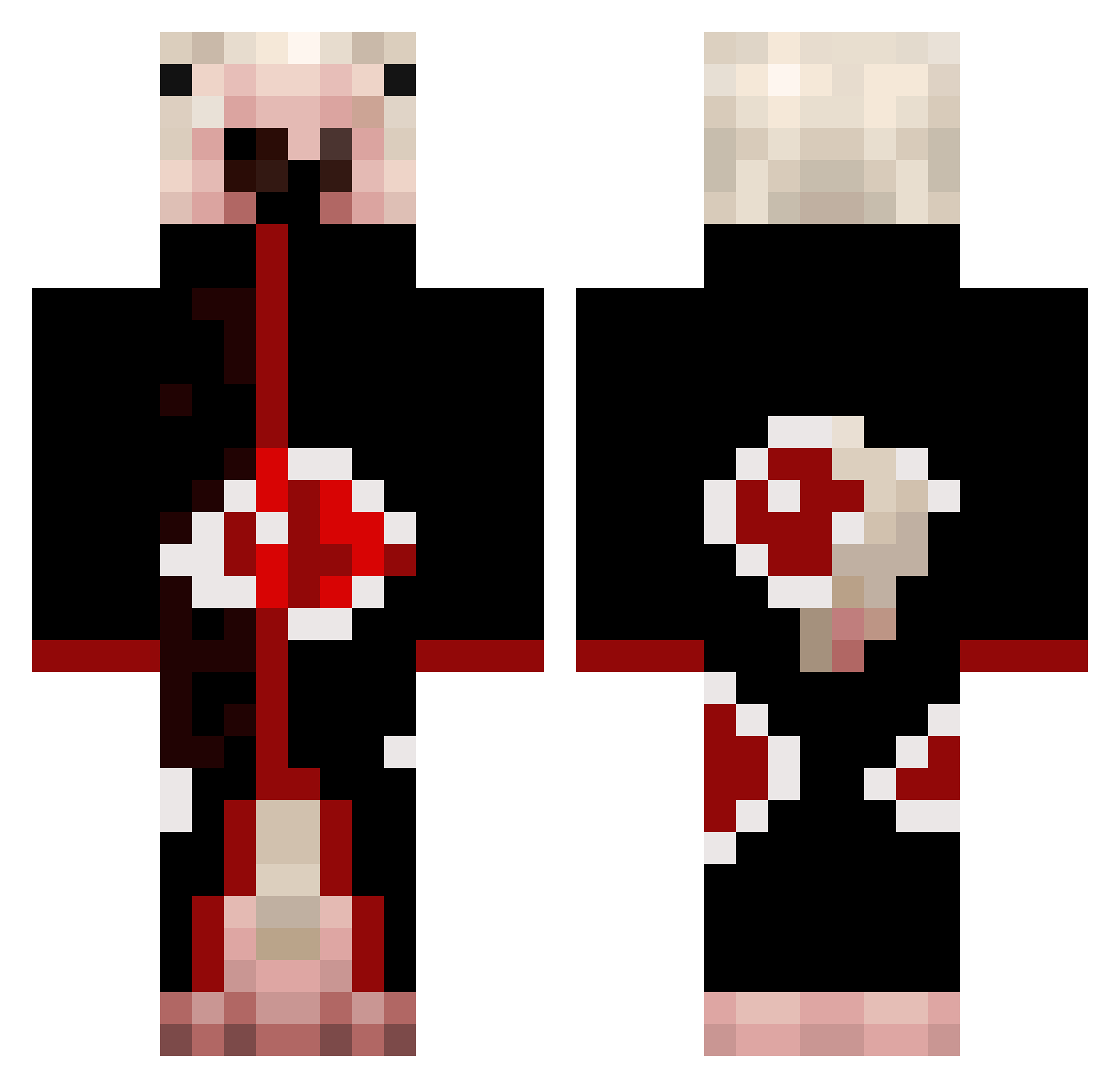 Autocollant Minecraft skin, front and back view